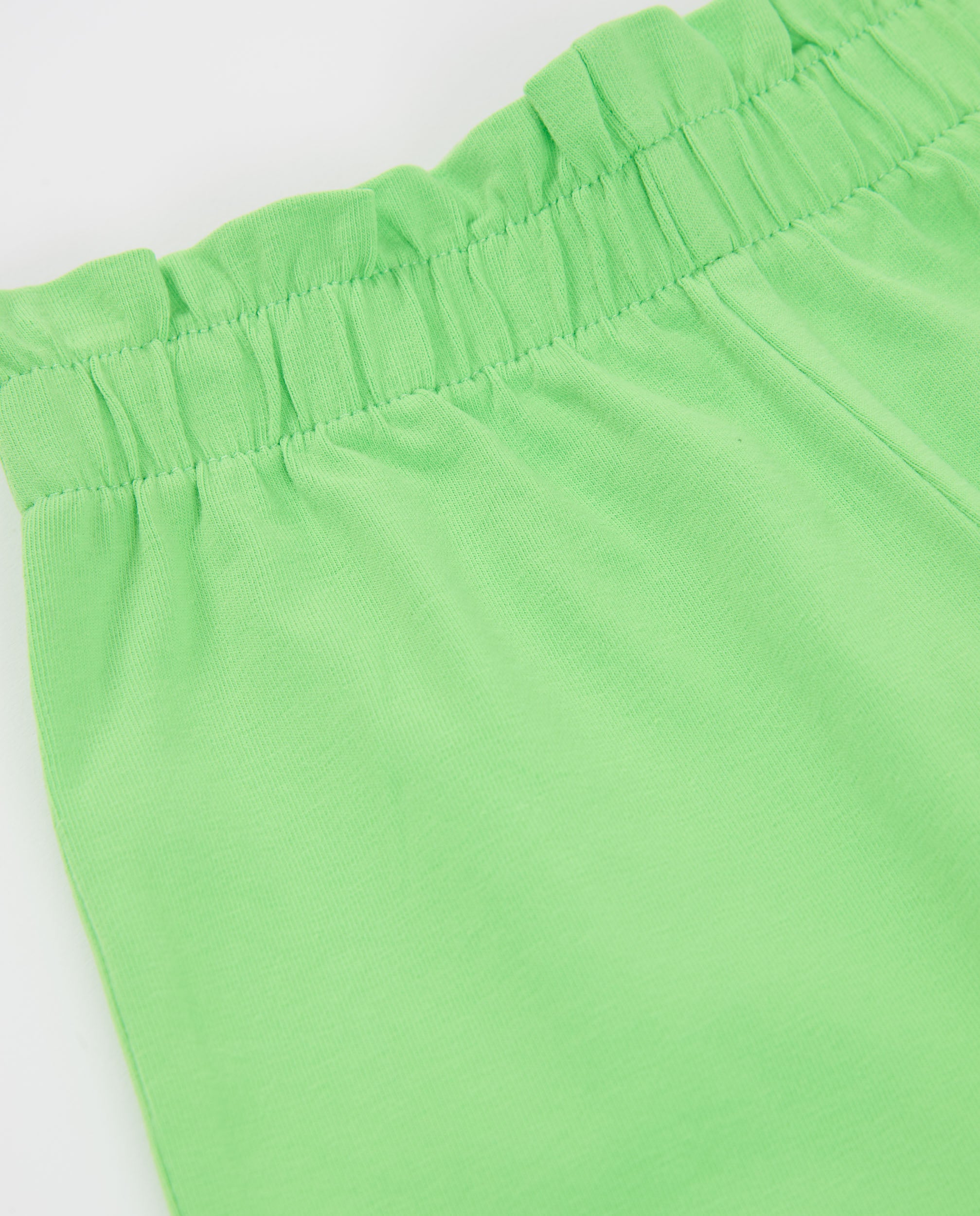 Short de niña de punto y cintura elástica fruncida
