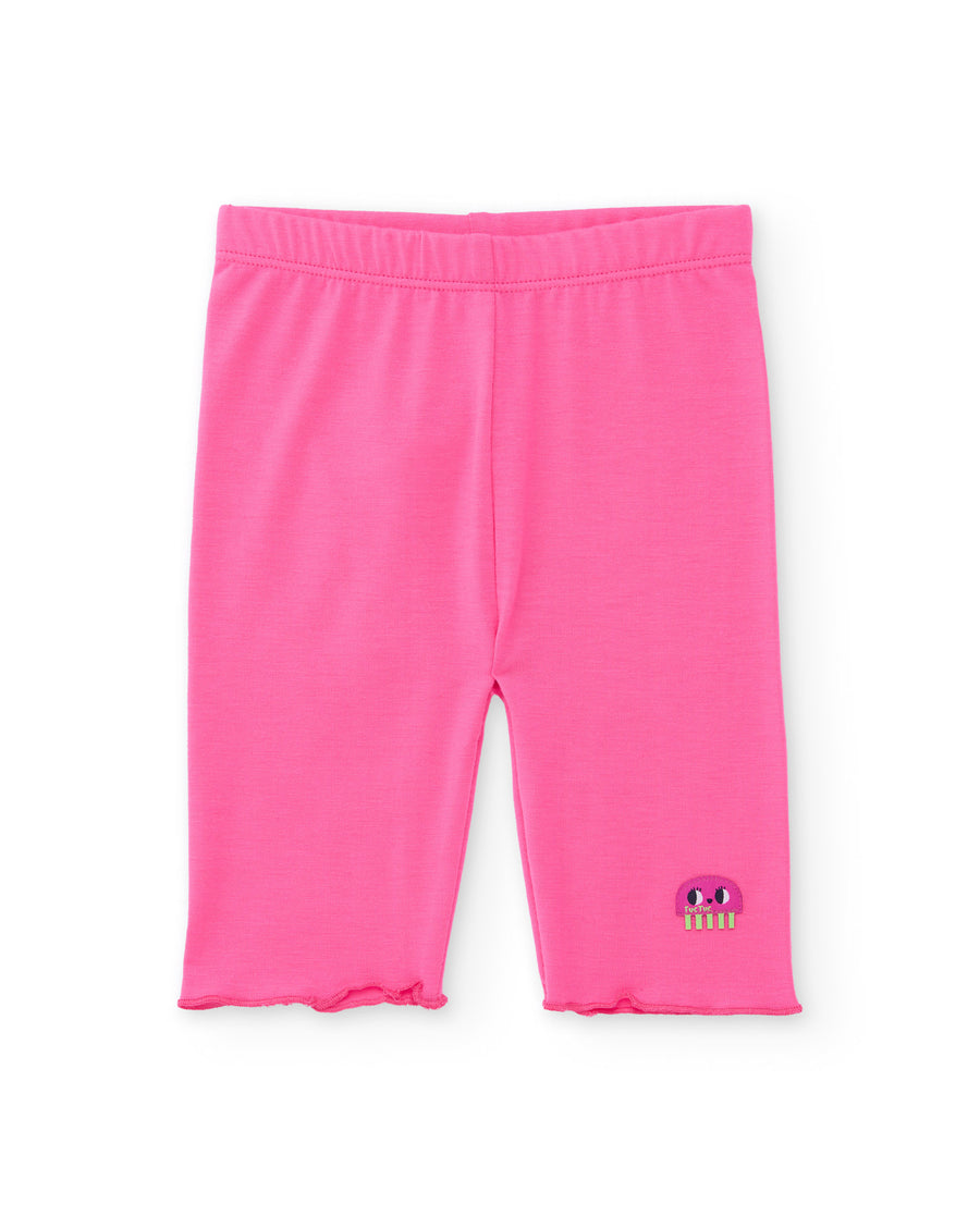 Leggings de niña de punto con motivo bordado