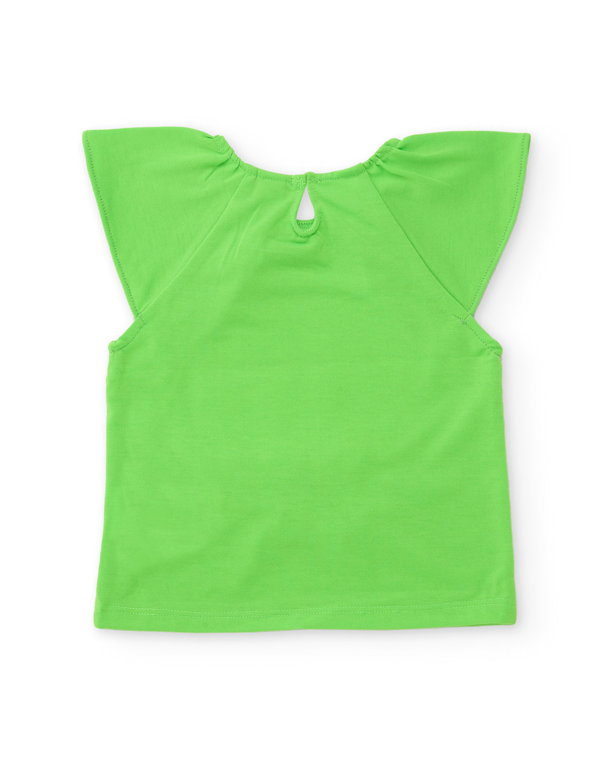 Camiseta de niña de punto con tiras fruncidas