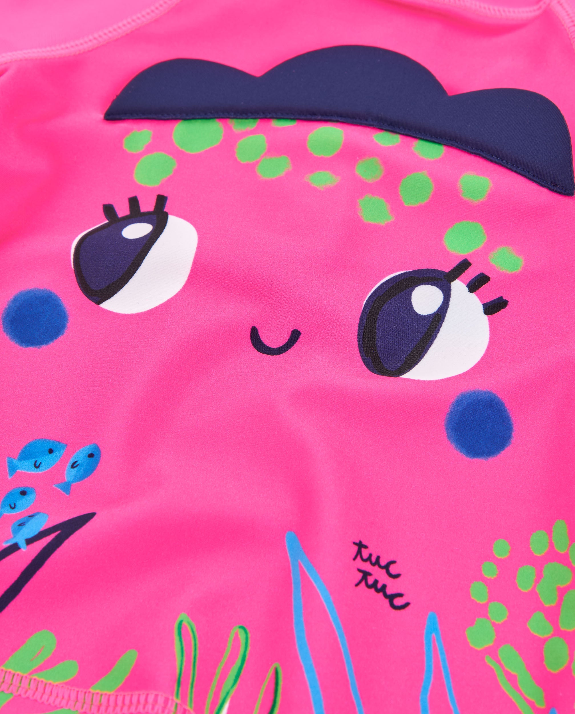 Camiseta baño de niña de punto y de secado rápido