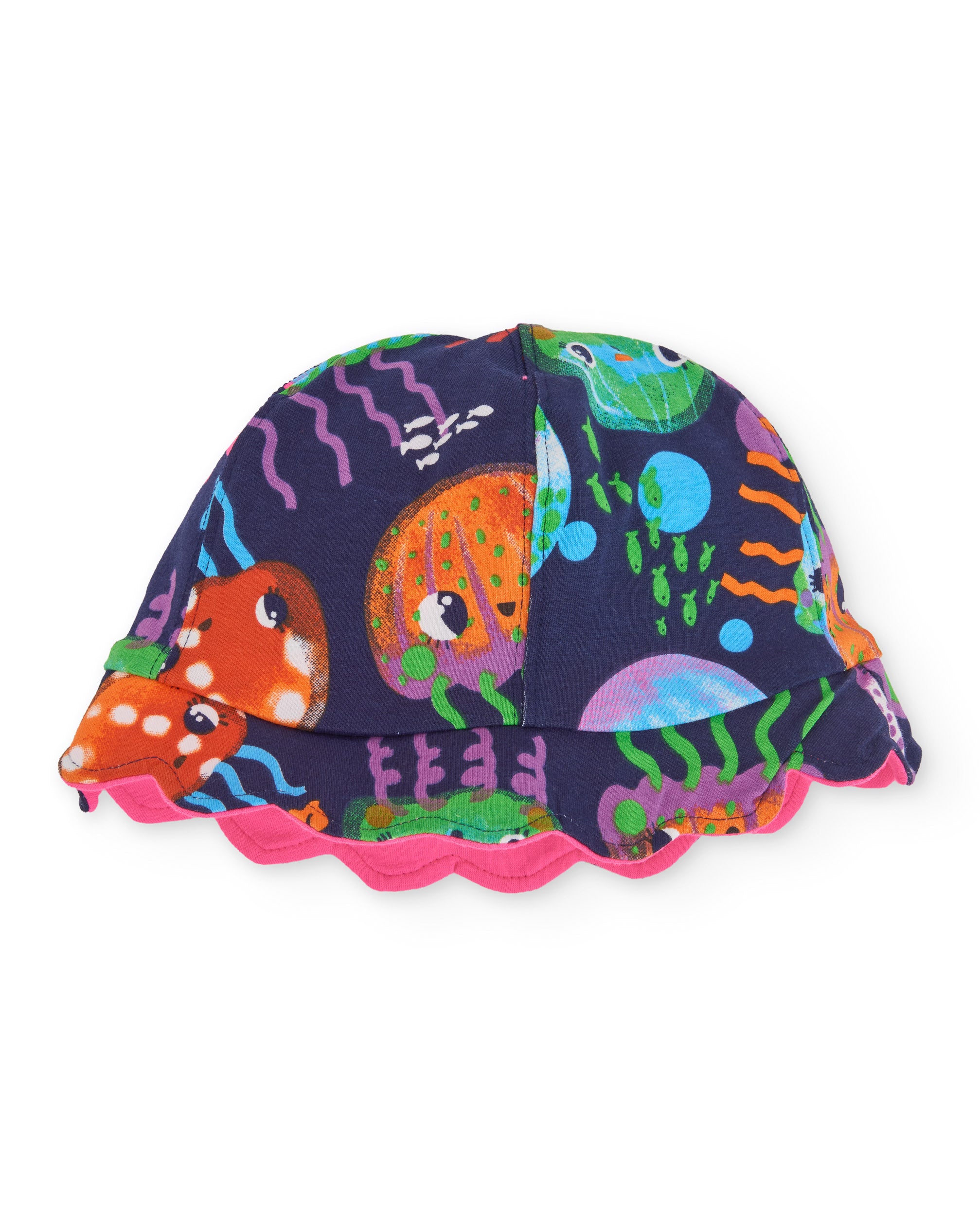 Gorro de niña de punto y diseño reversible