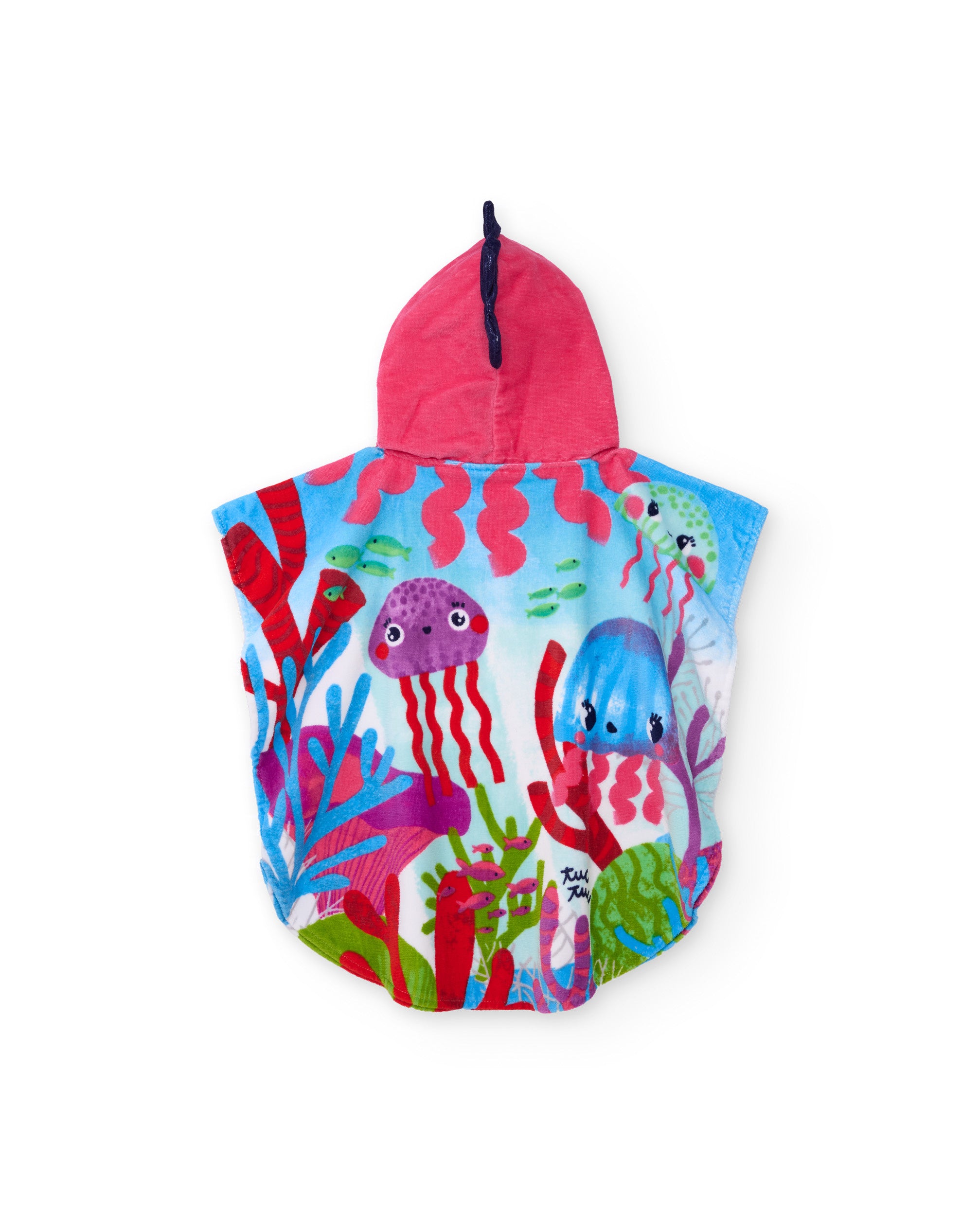 Toalla poncho de niña de punto con capucha