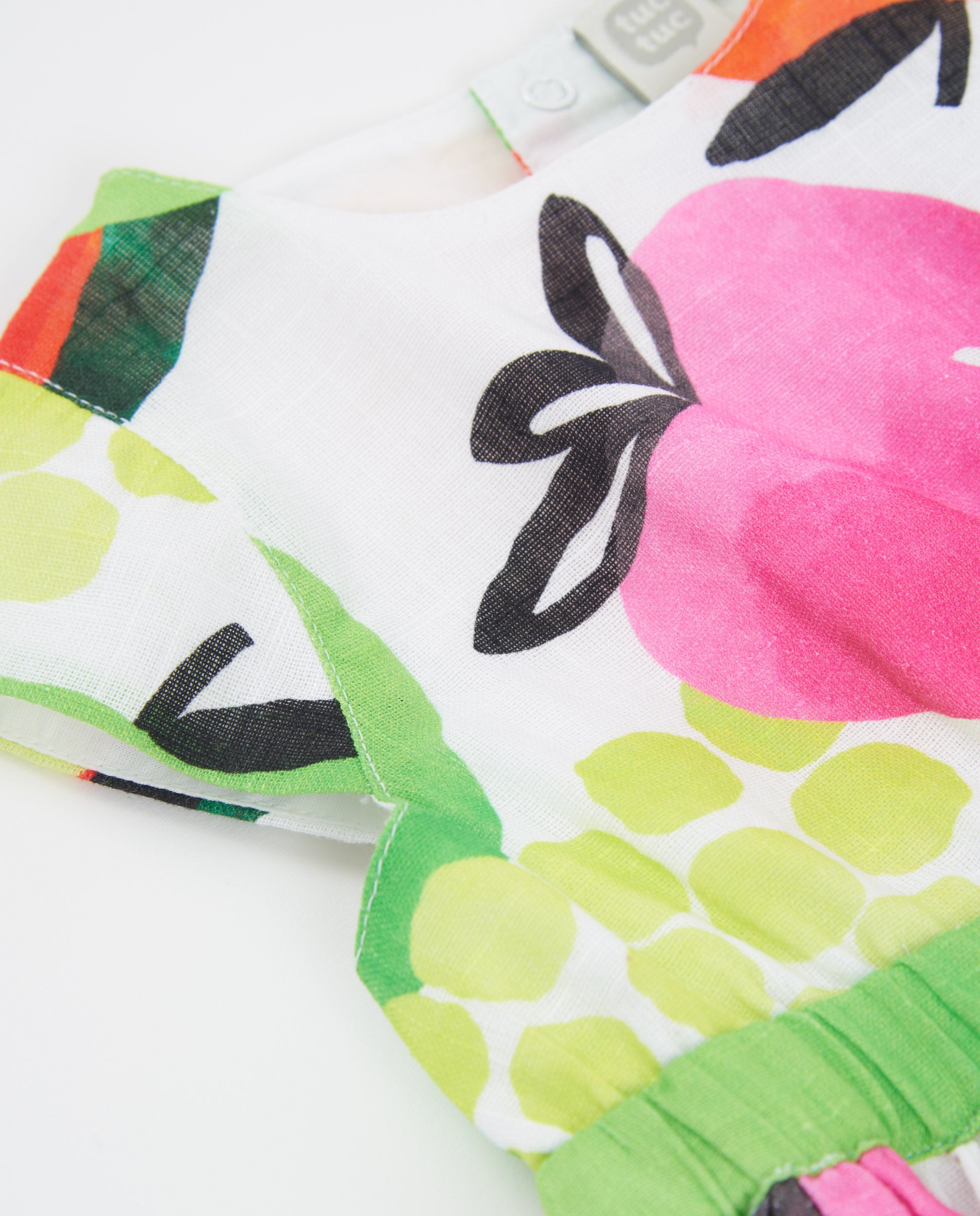 Vestido de niña de plana con diseño de frutas