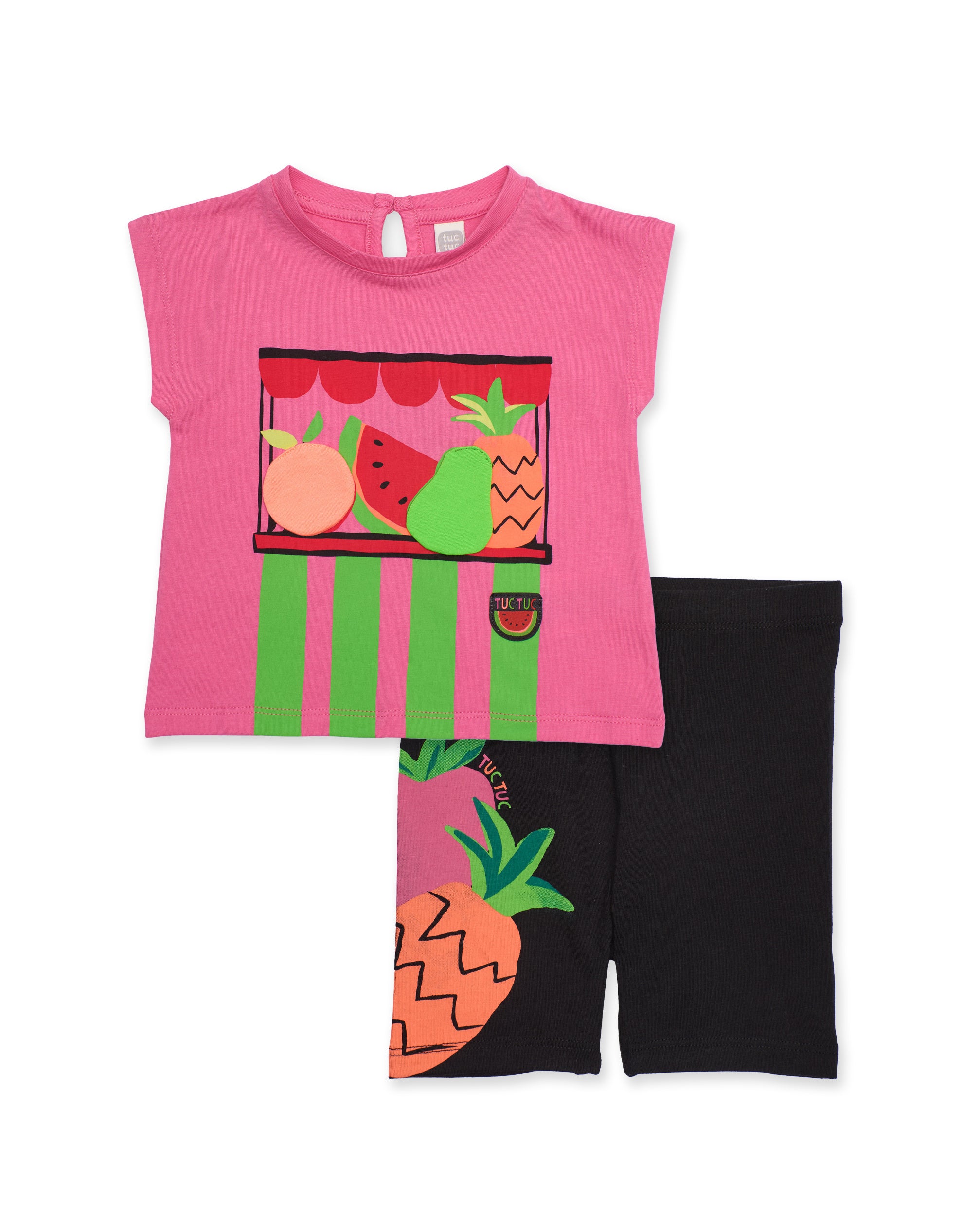 Conjunto de niña de punto con estampado frontal