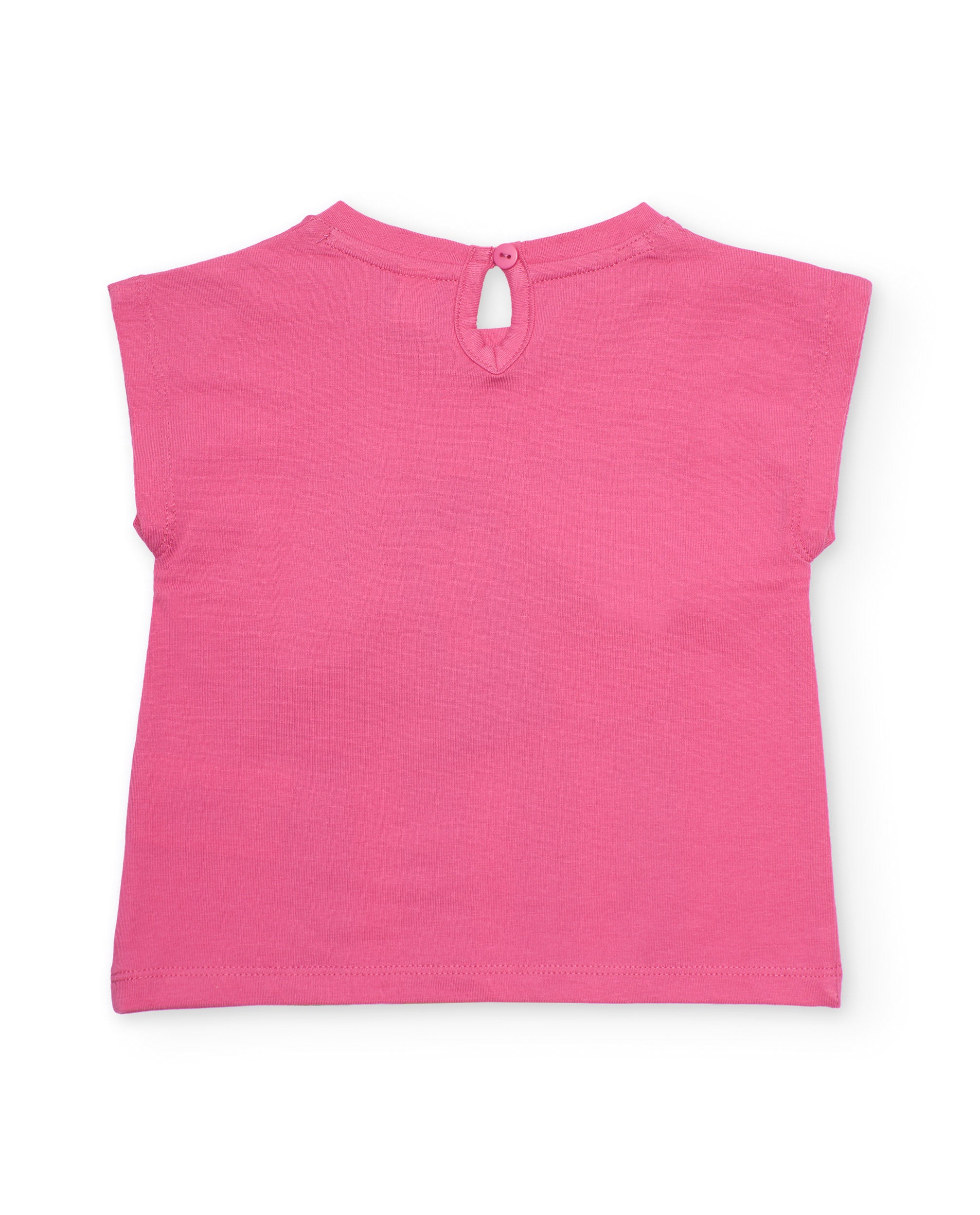 Camiseta de niña de punto con frutas en relieve