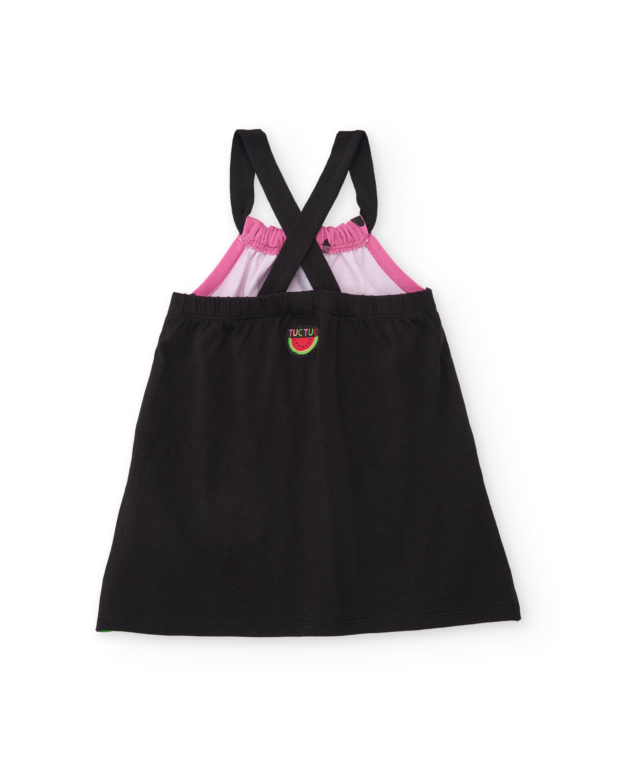 Vestido de niña de punto y tirantes cruzados en espalda