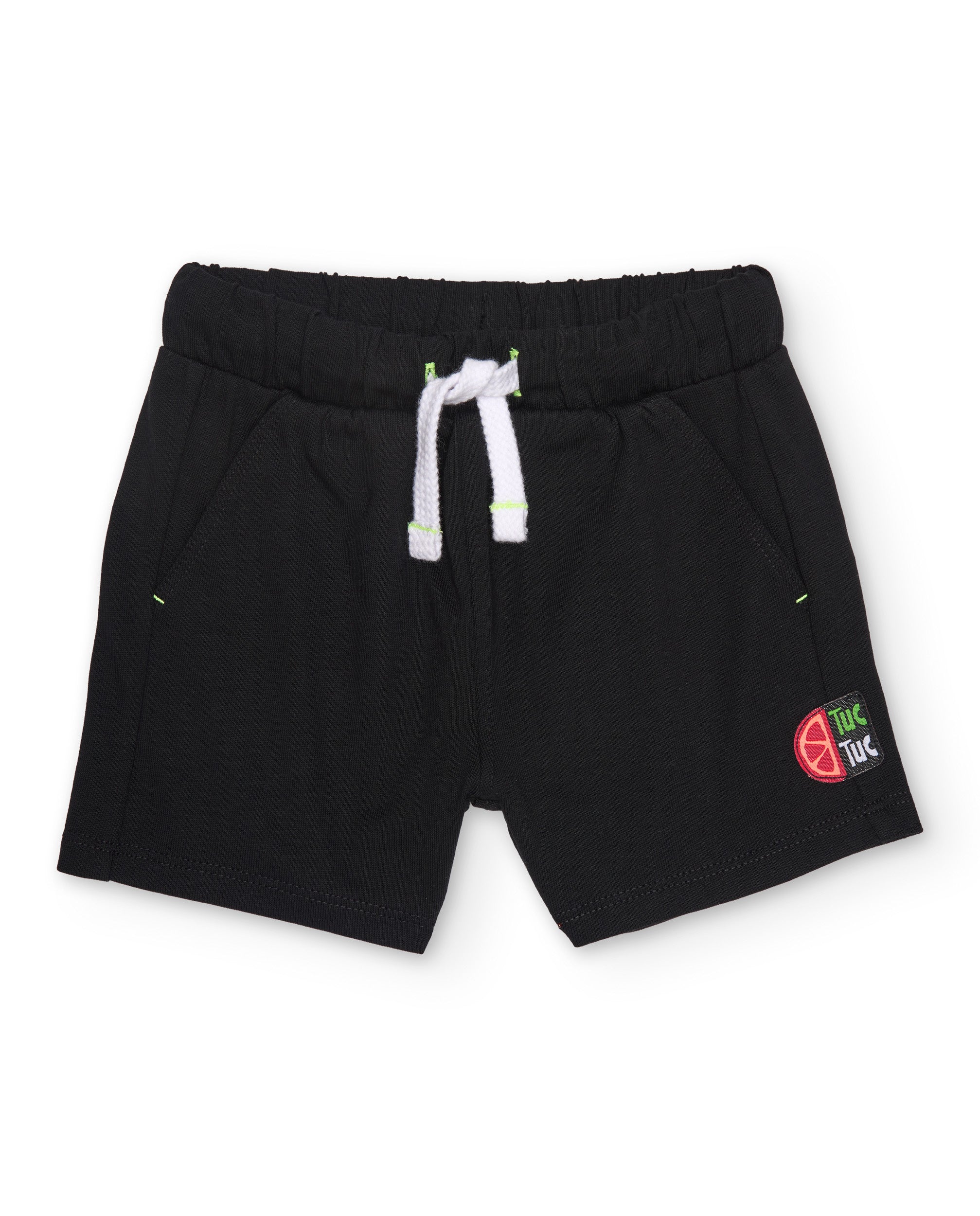 Bermuda de niño de punto con cordón en contraste