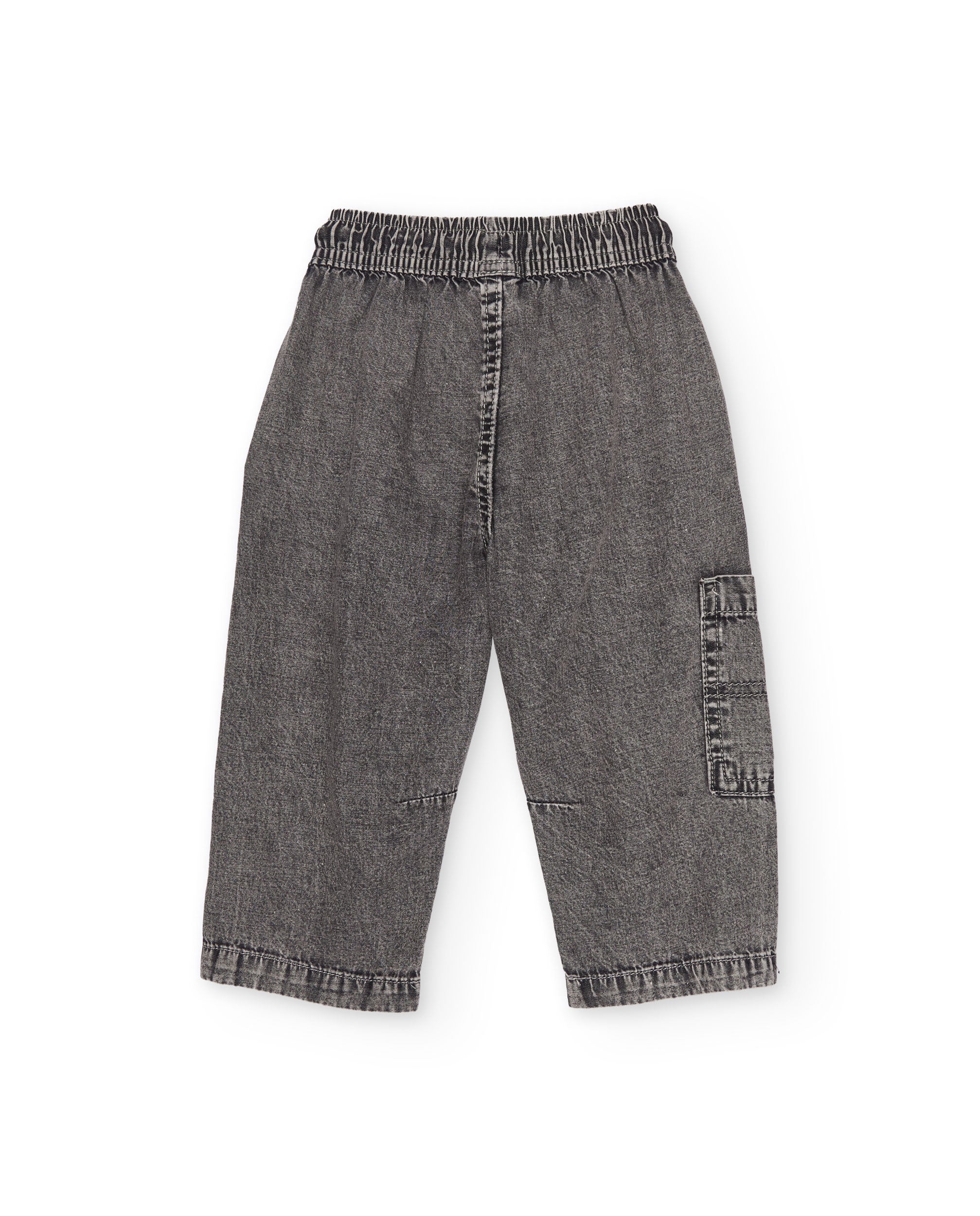 Pantalones de niño de plana y denim efecto lavado