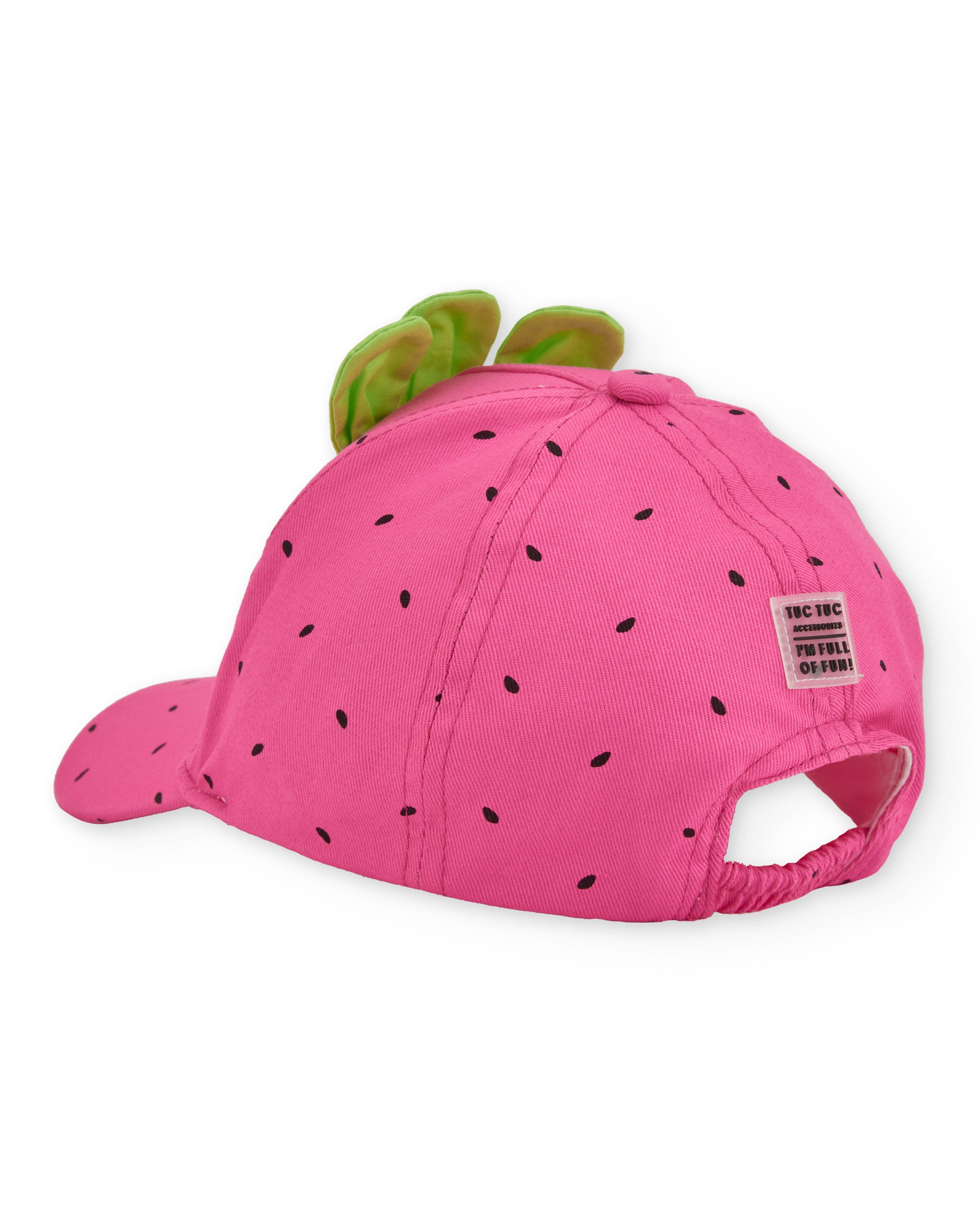 Gorra de niña de plana con hojitas en relieve