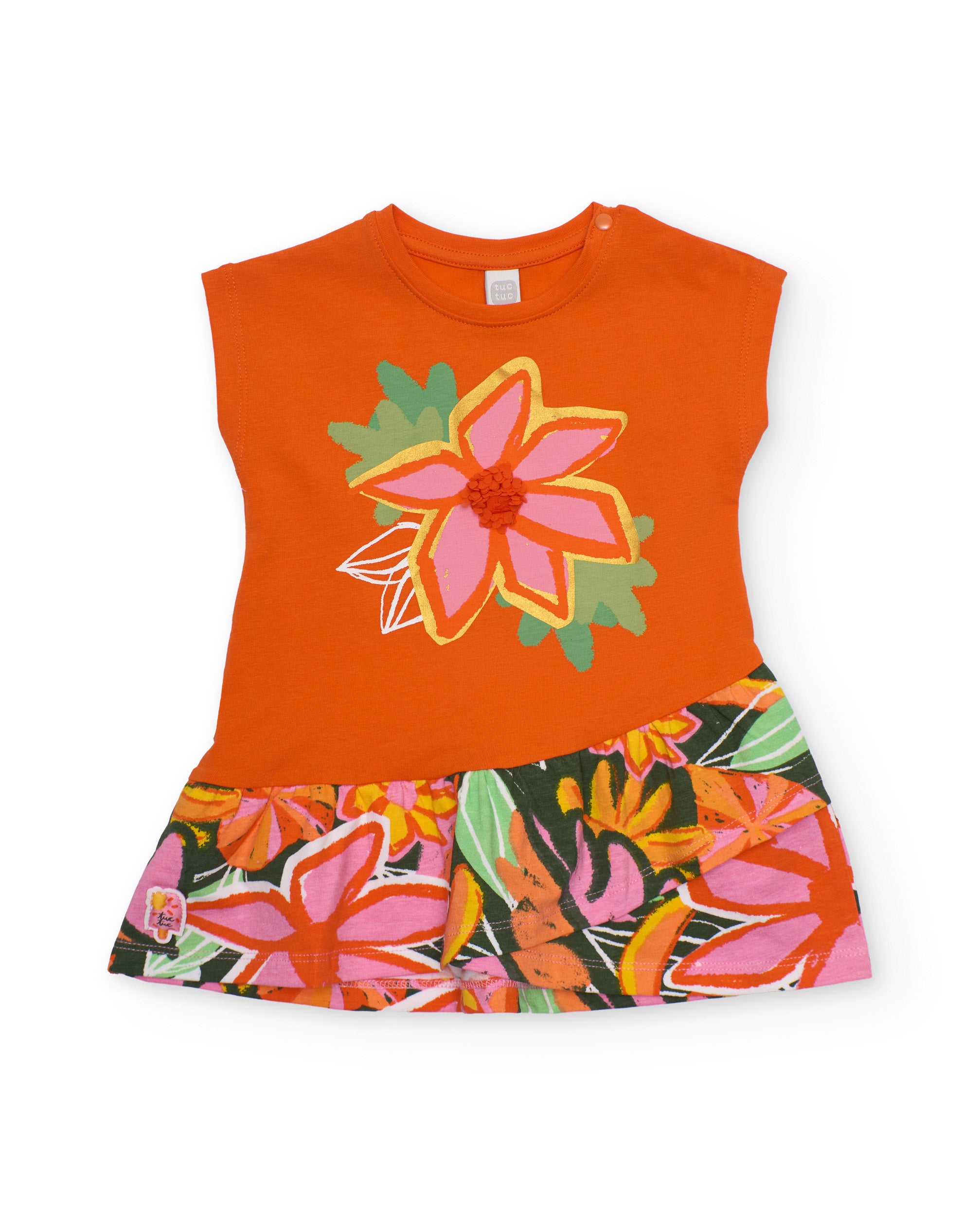 Vestido de niña de punto y detalle texturizado