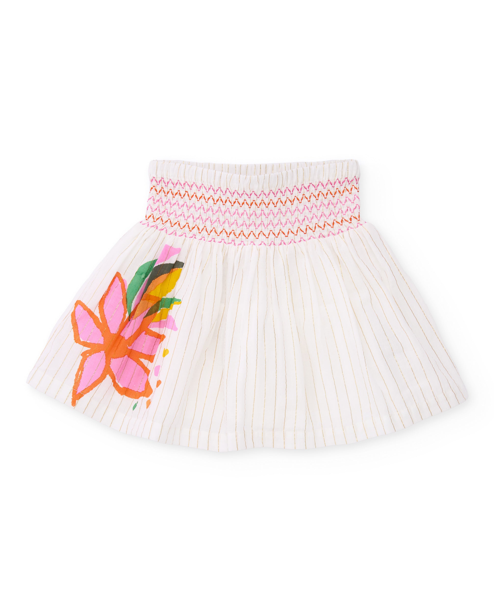 Falda de niña de plana con bordado decorativo