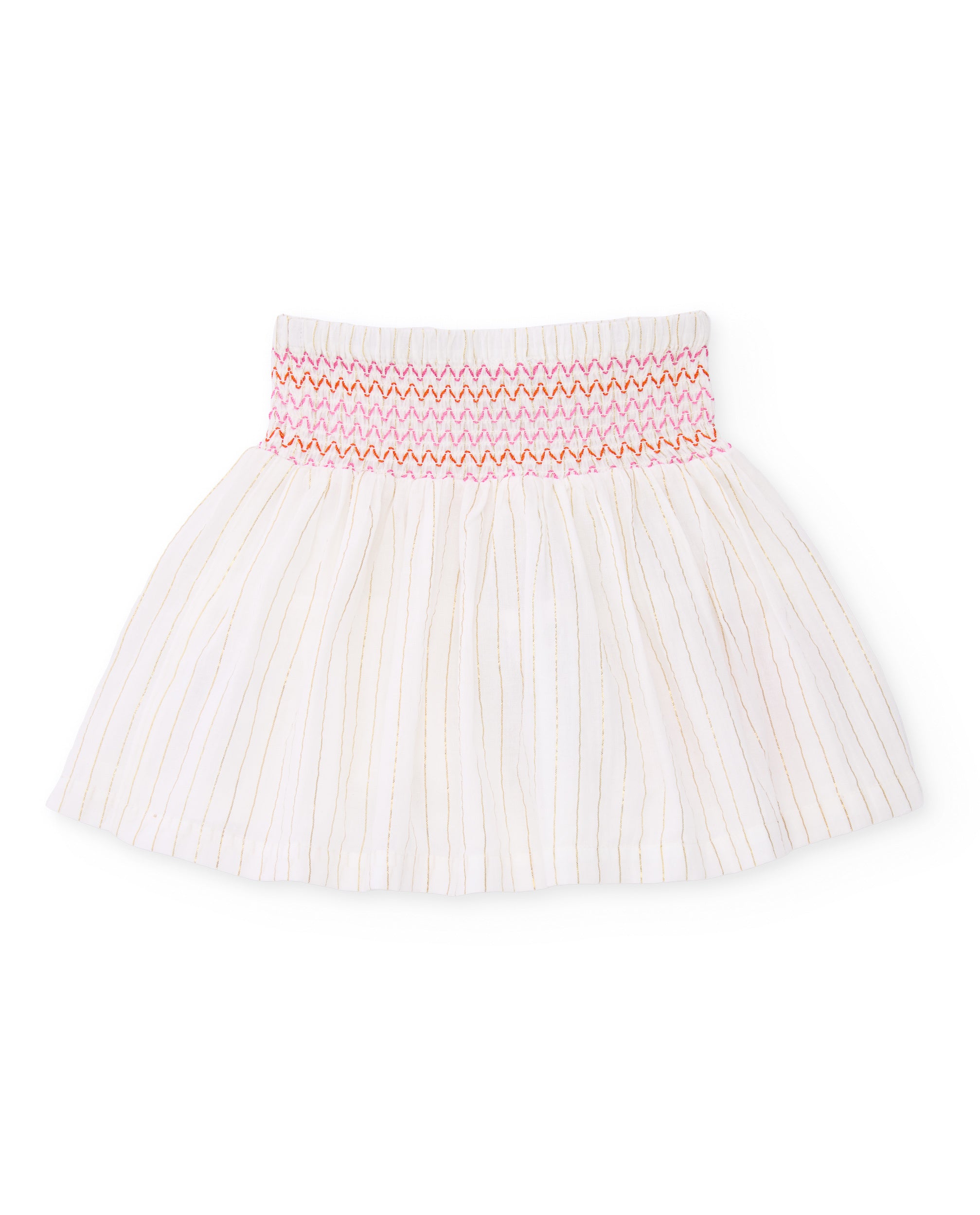 Falda de niña de plana con bordado decorativo