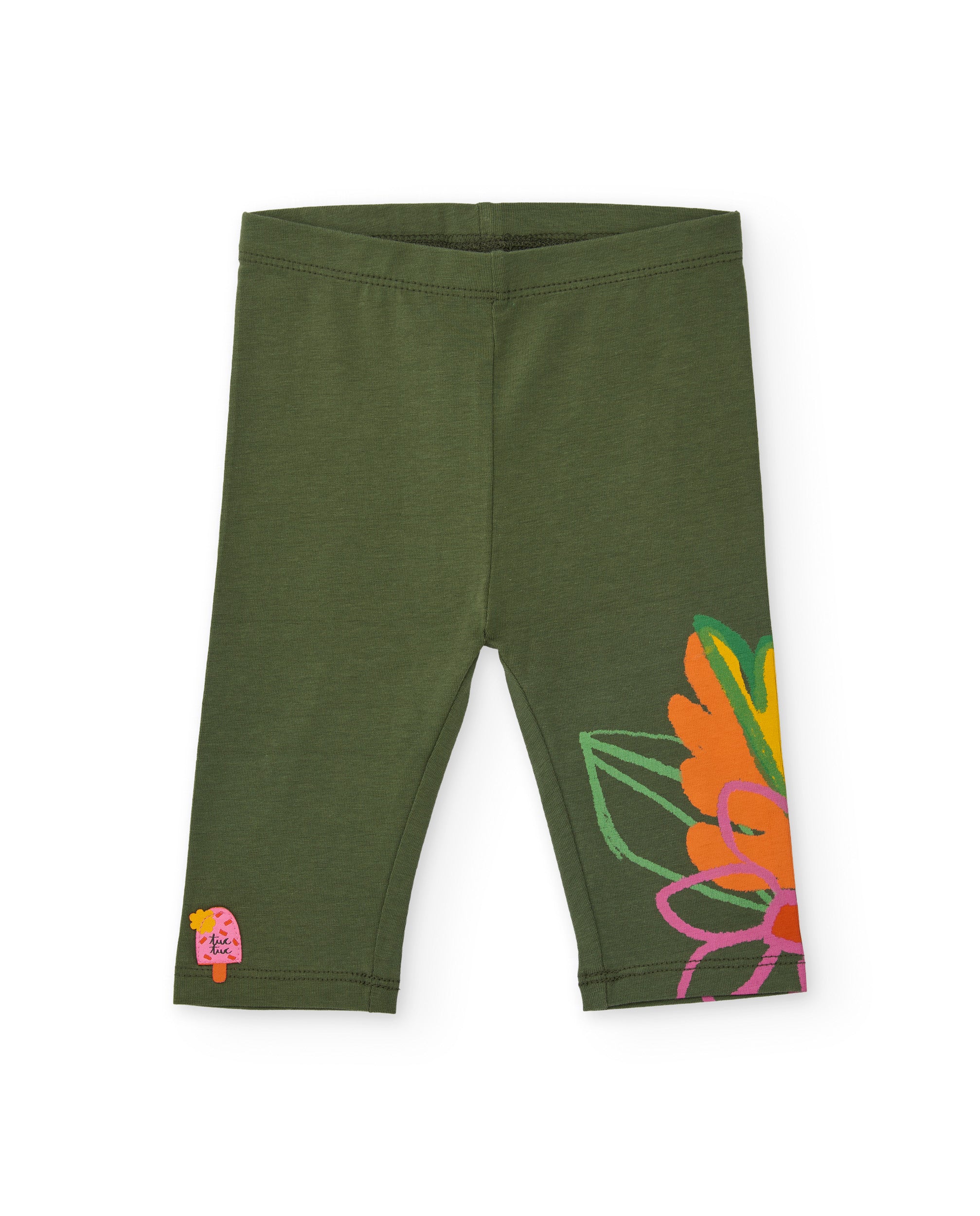 Leggings de niña de punto y detalle estampado