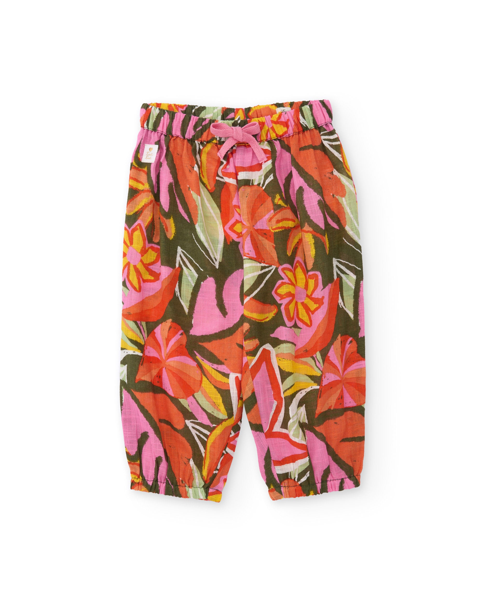 Pantalones de niña de plana y tejido ligero