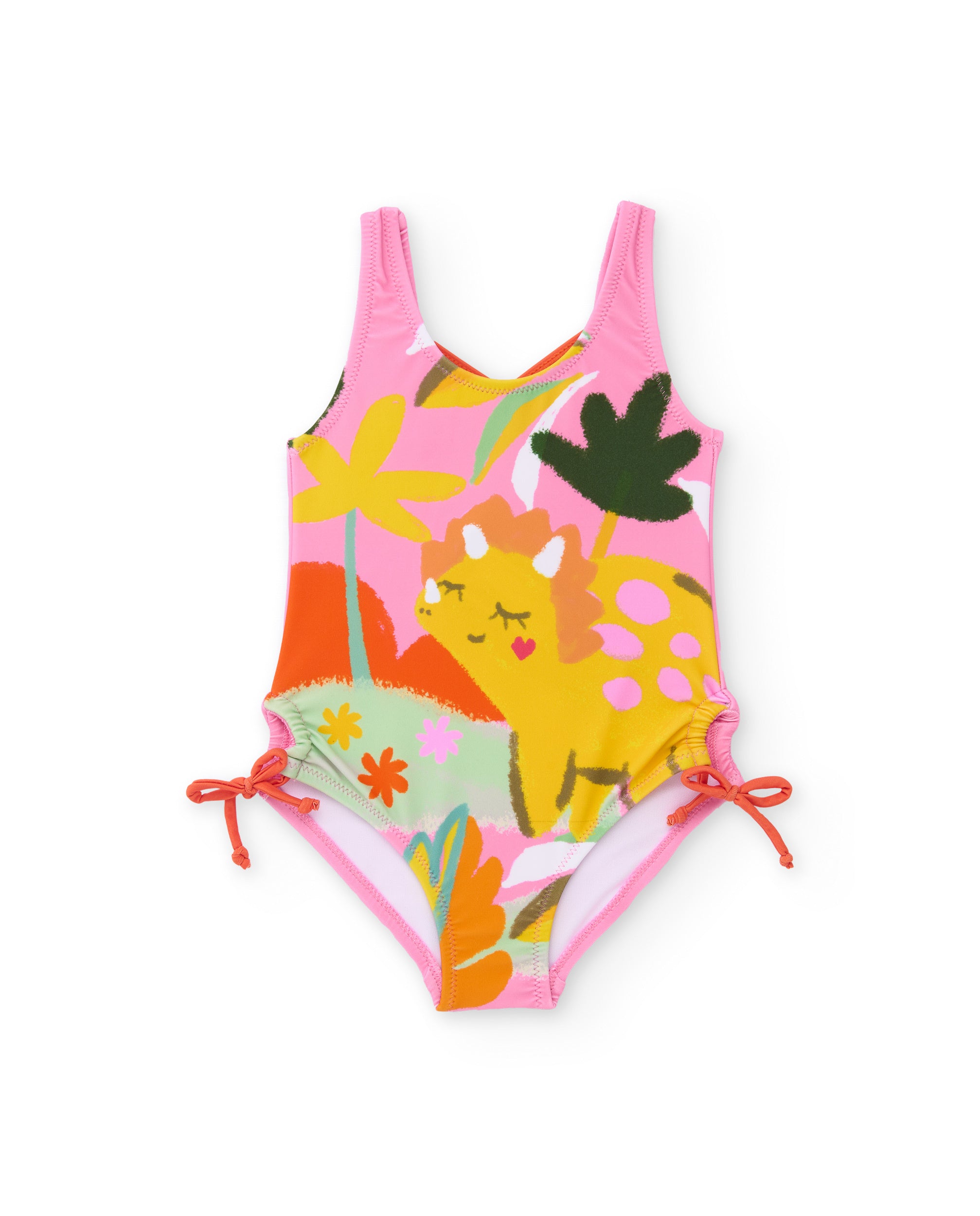 Bañador de niña de punto con lazos laterales