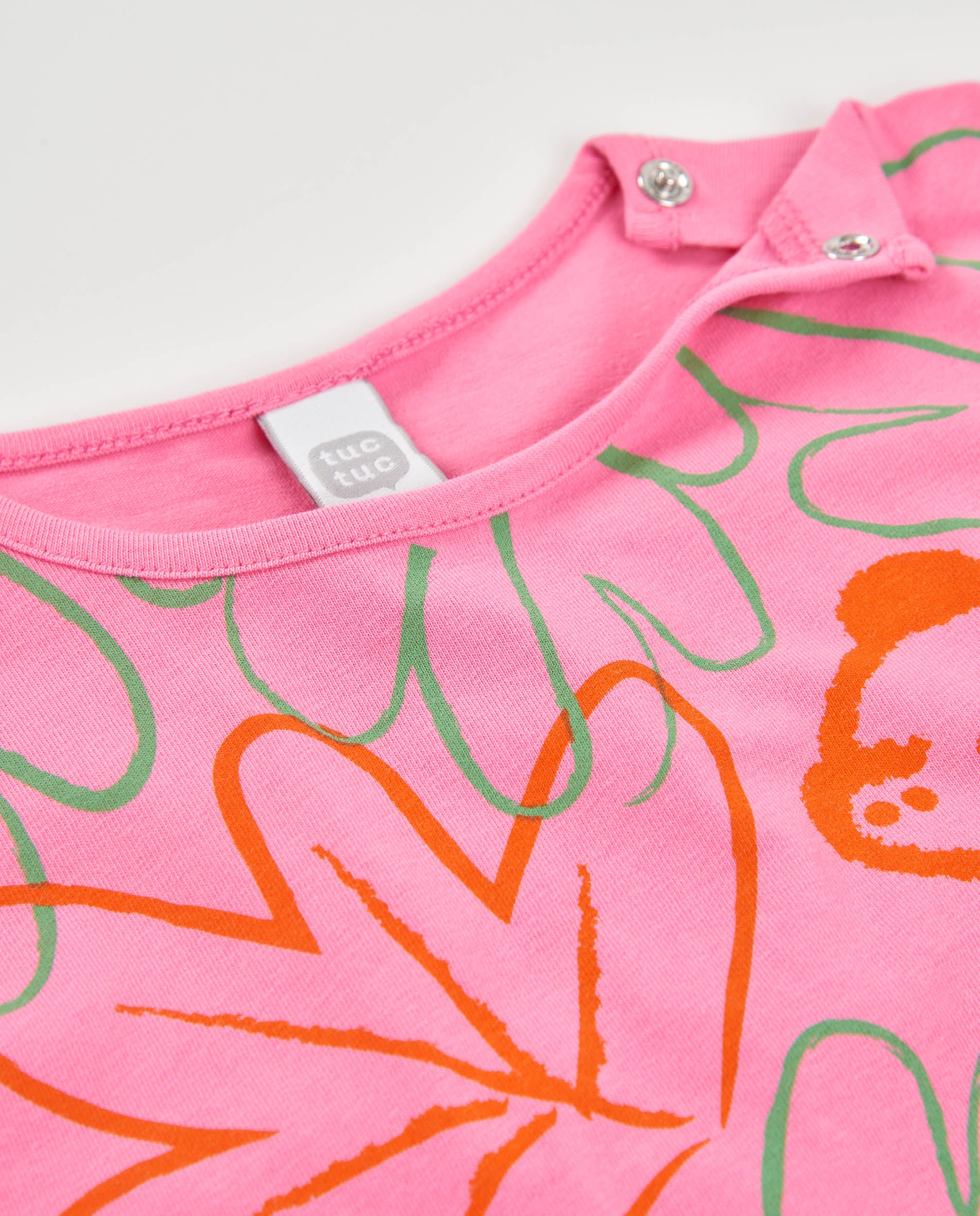 Camiseta de niña de punto con dinosaurio decorativo