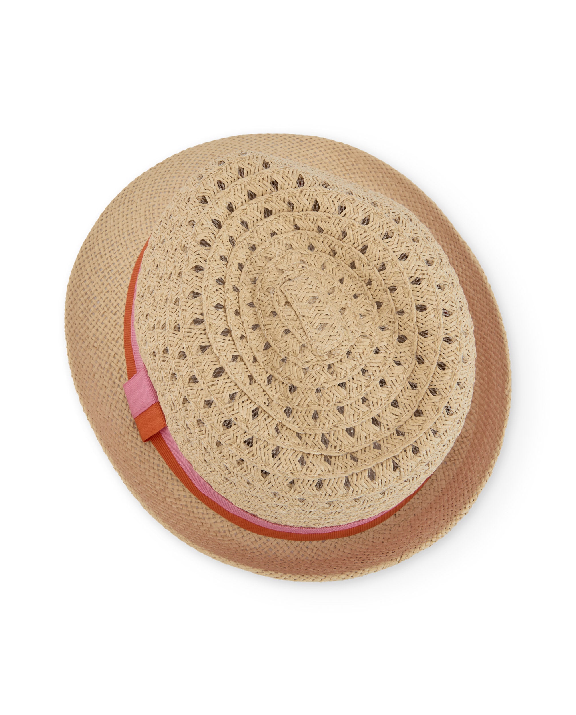Sombrero de niña de plana con cinta decorativa