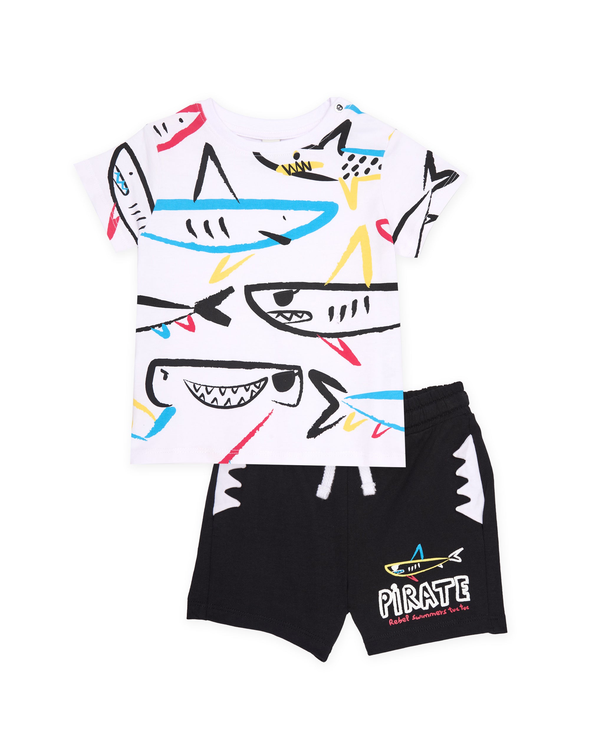 Conjunto de niño de punto con diseño de tiburones