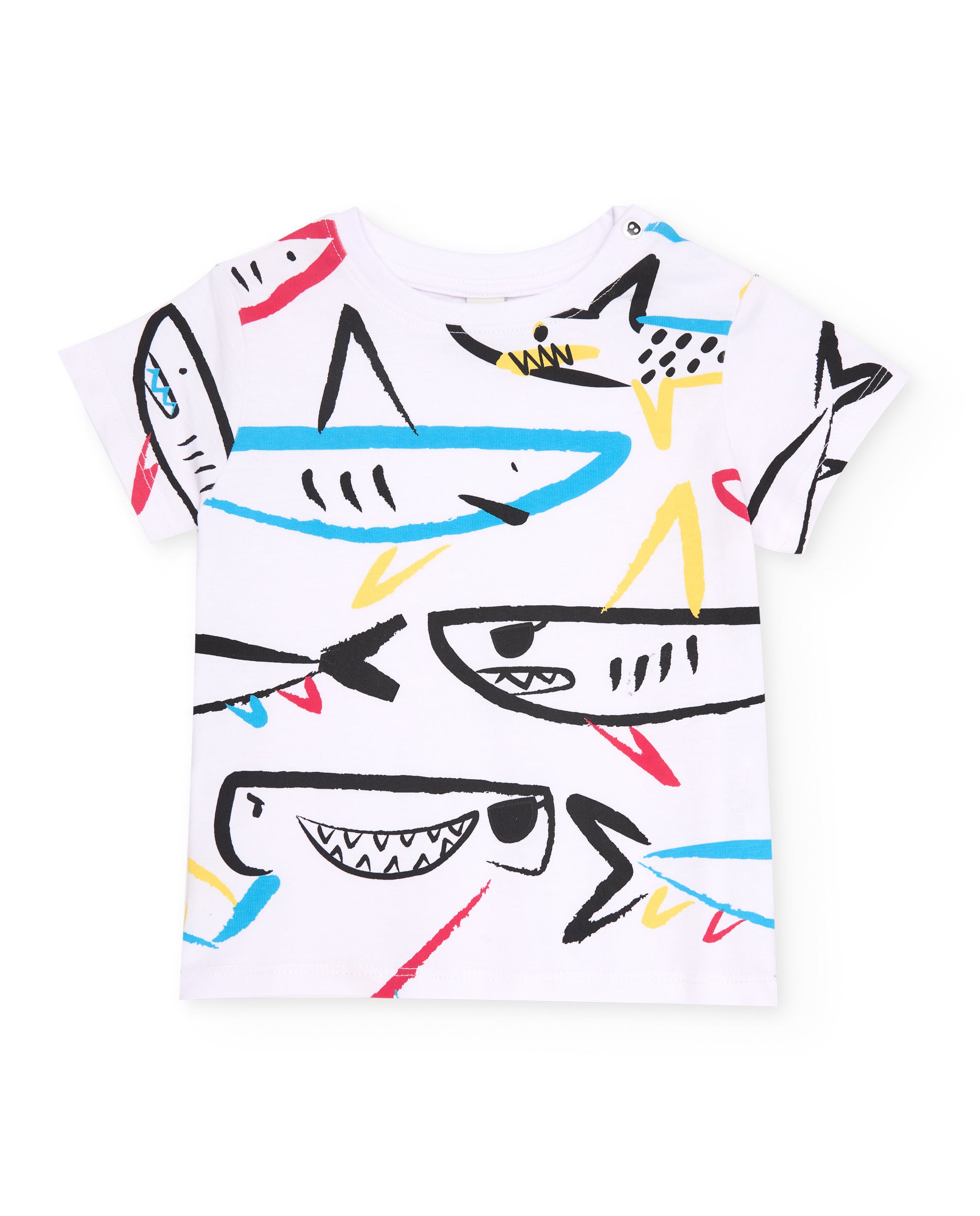 Camiseta de niño de punto y gráficos de tiburones