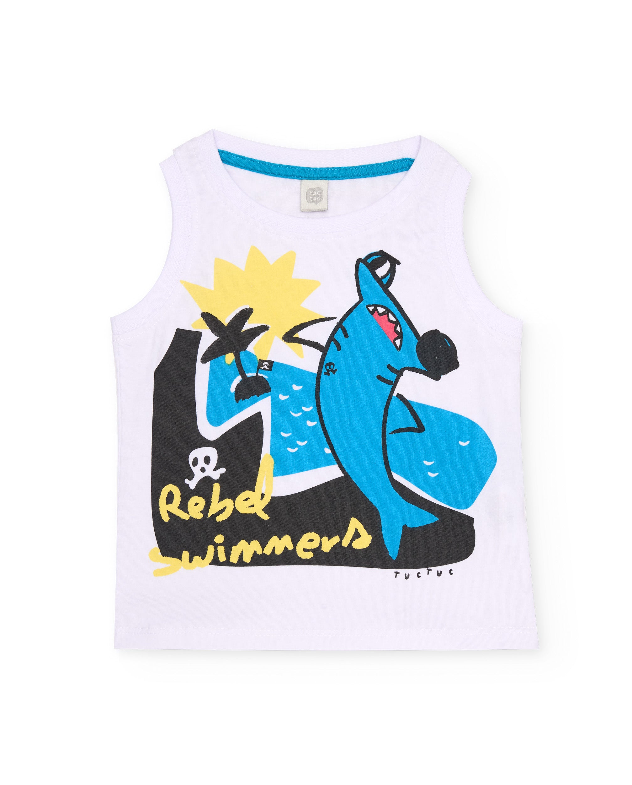 Camiseta de niño de punto y de tirantes