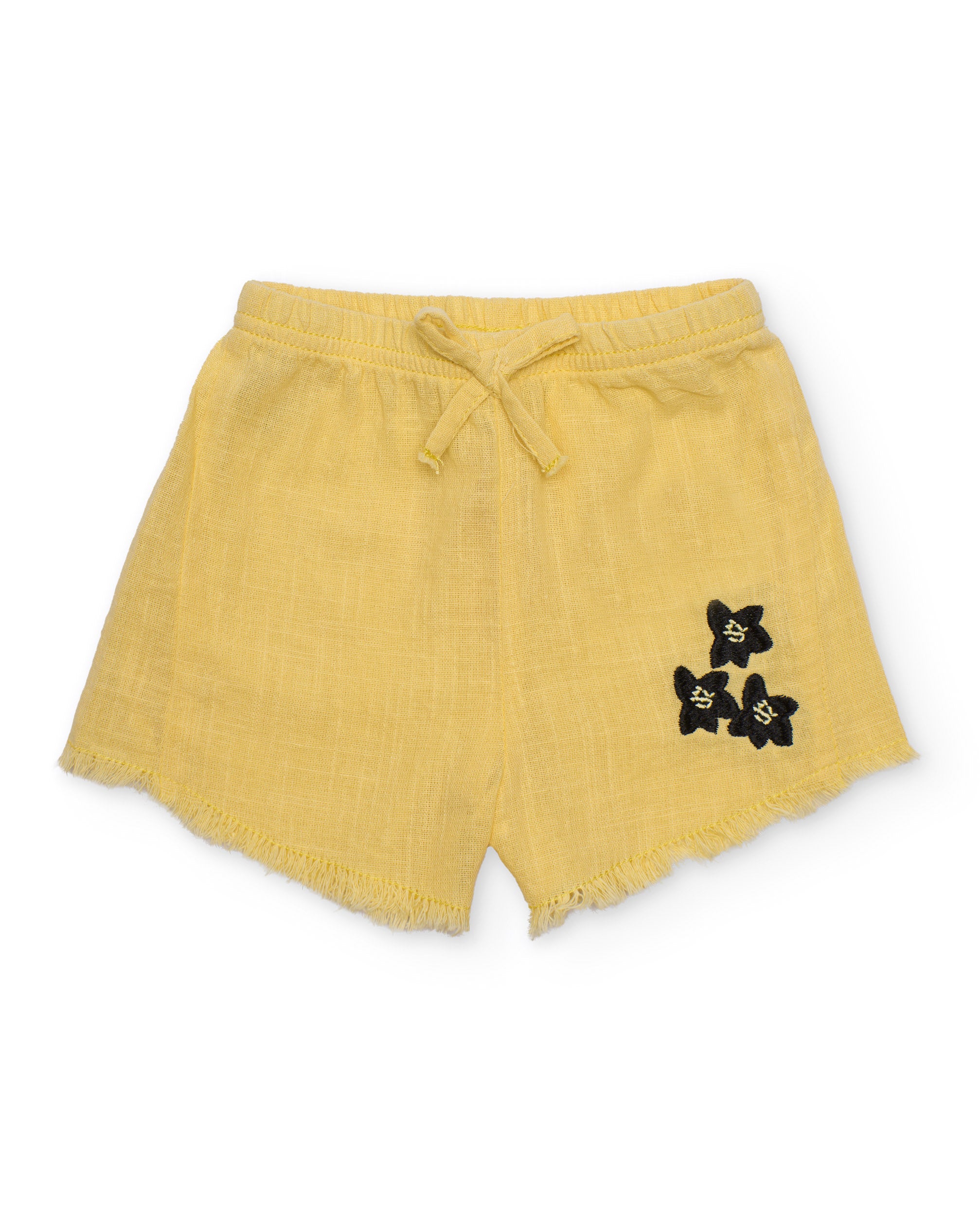 Short de niña de plana con bordado lateral