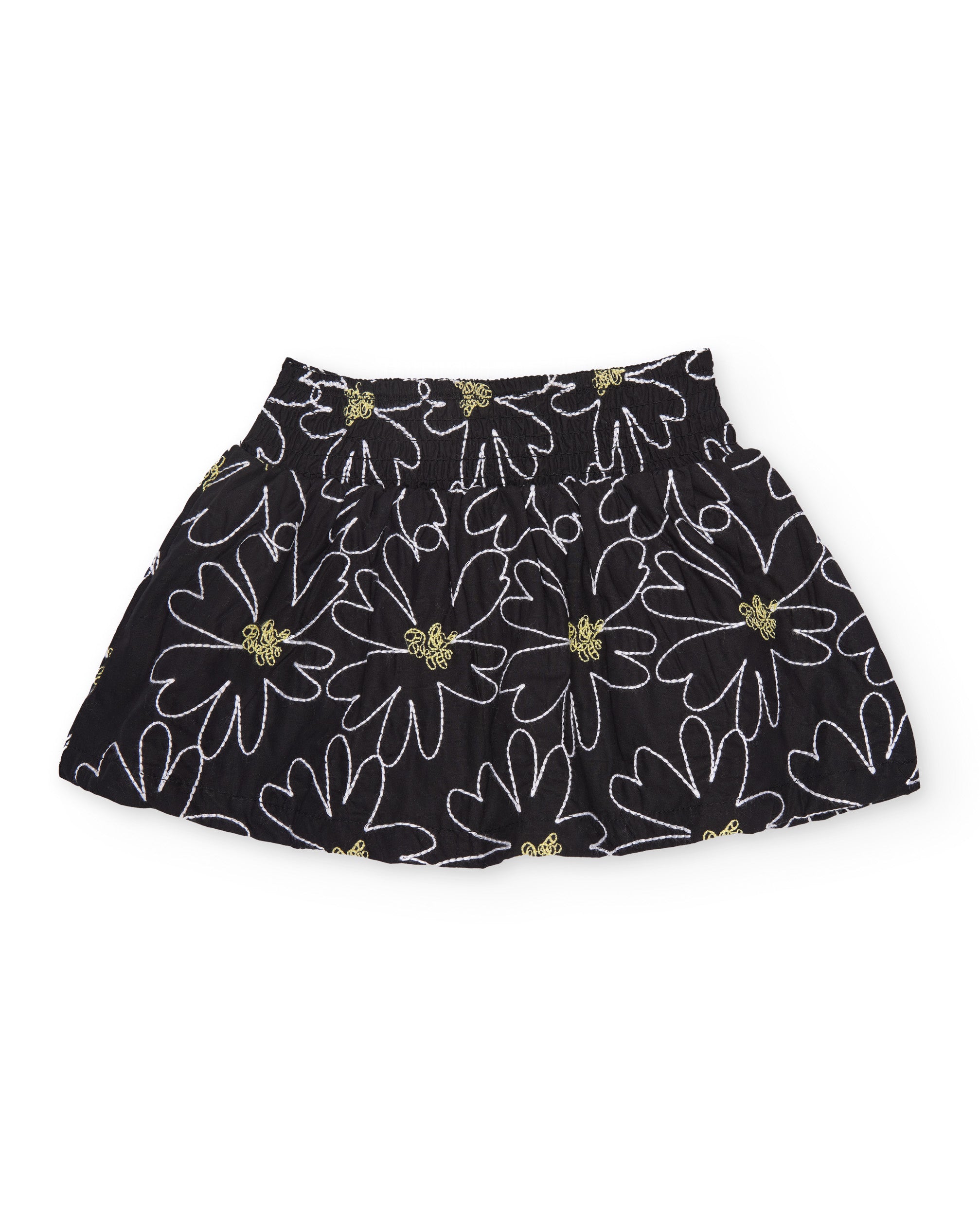 Falda de niña de plana con bordado floral
