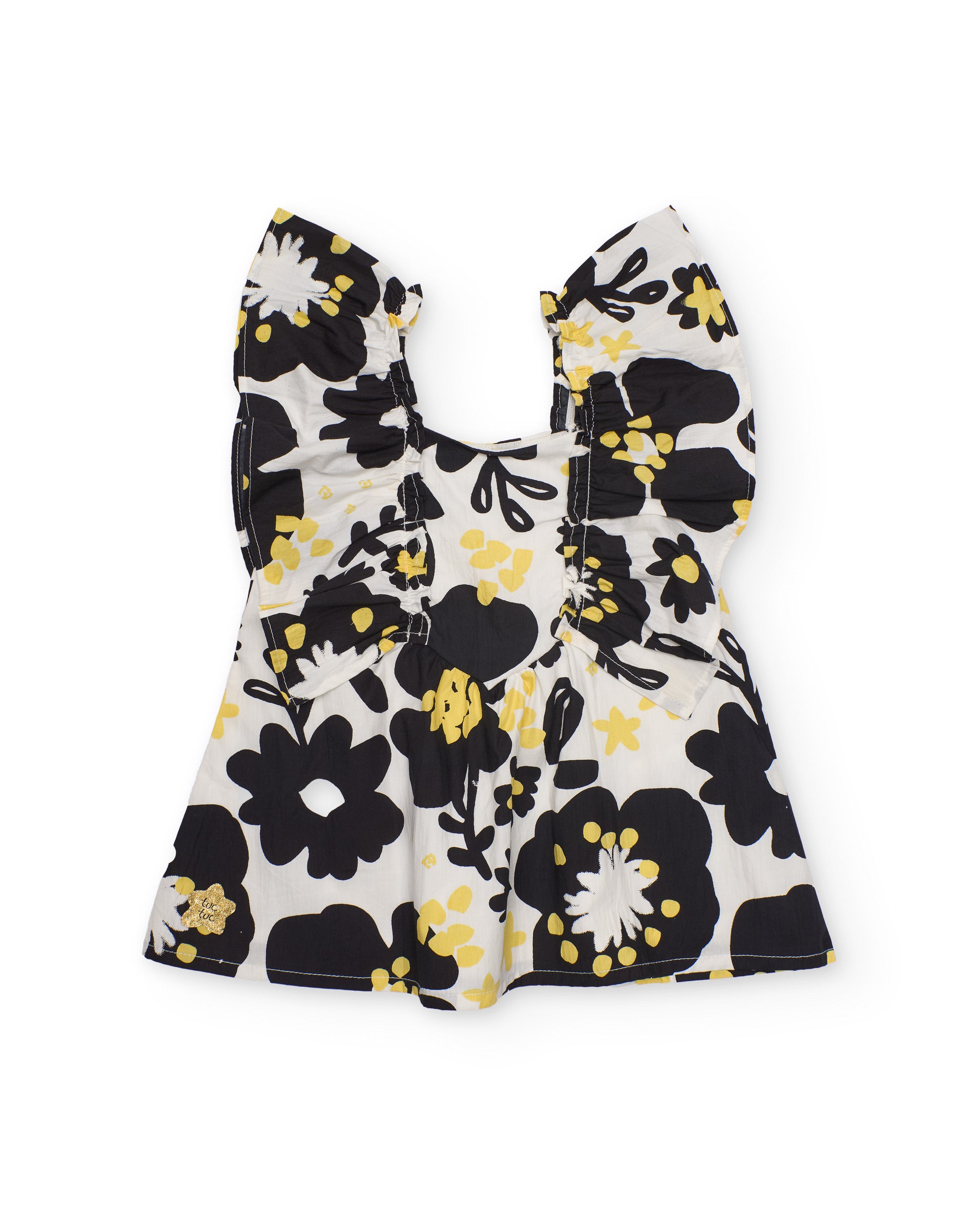 Vestido de niña de plana y tirantes con volantes
