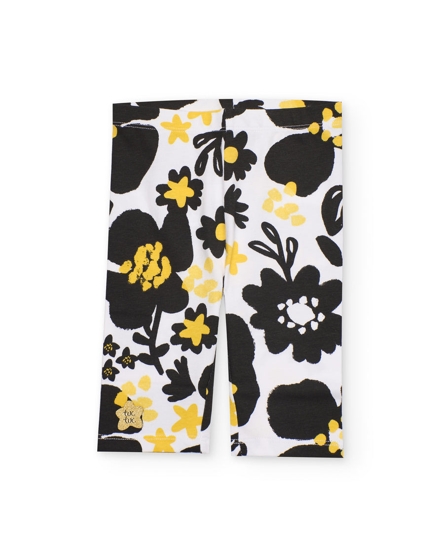 Leggings de niña de punto con estampado integral