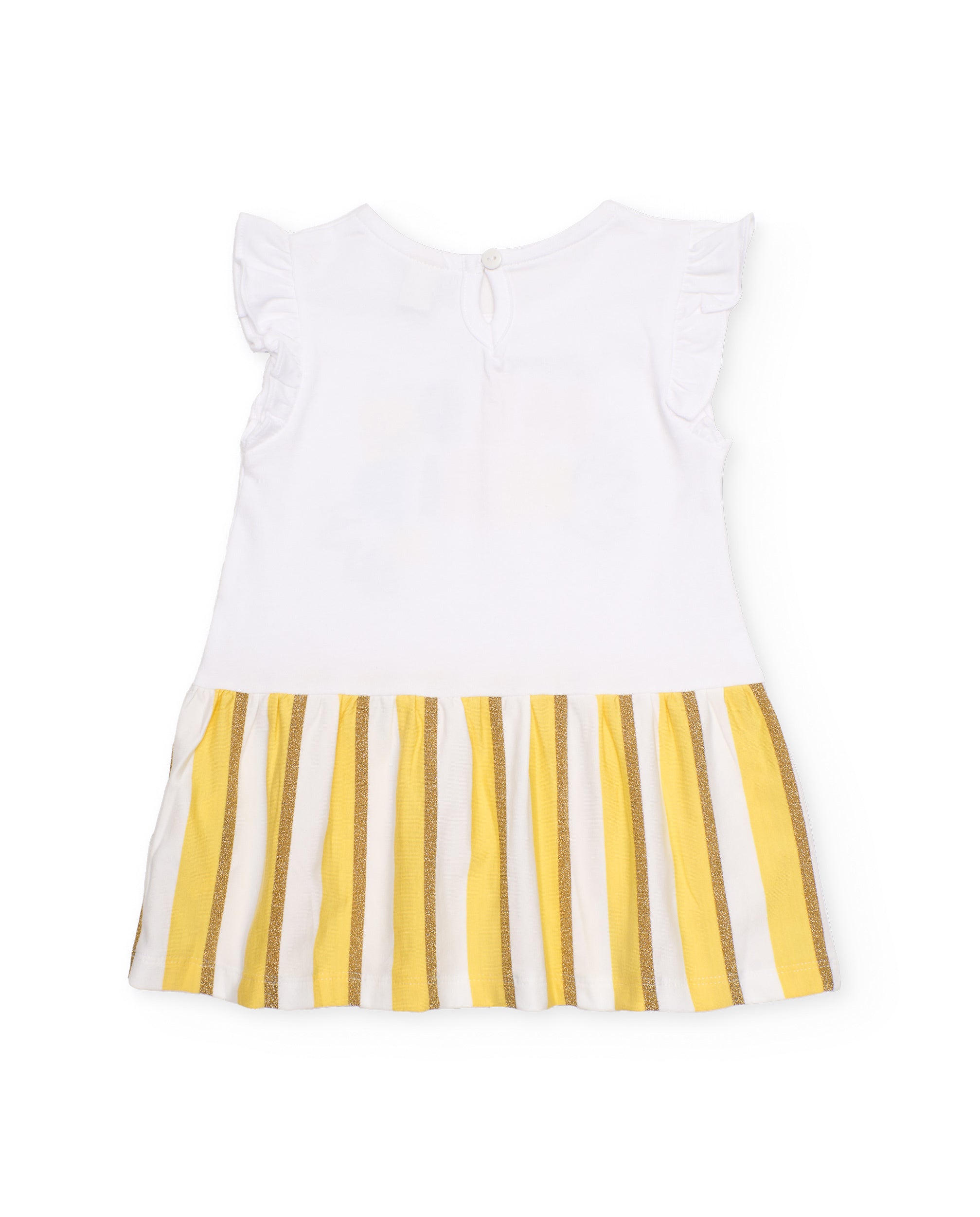 Vestido de niña de punto con franjas verticales