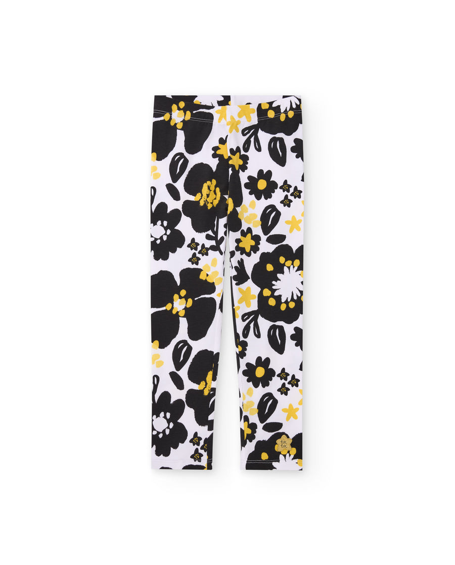 Leggings de niña de punto con estampado integral