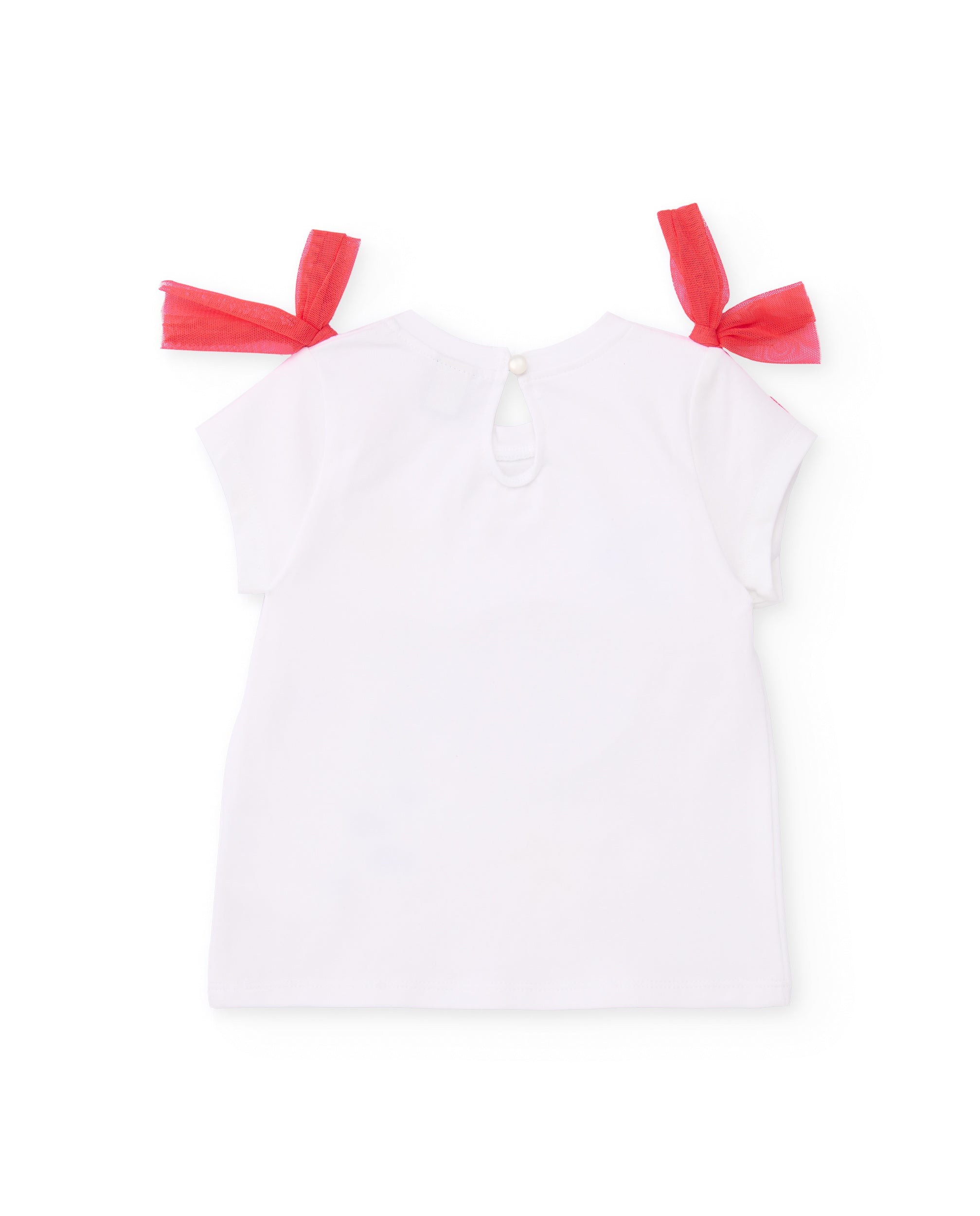 Camiseta de niña de punto con pez frontal