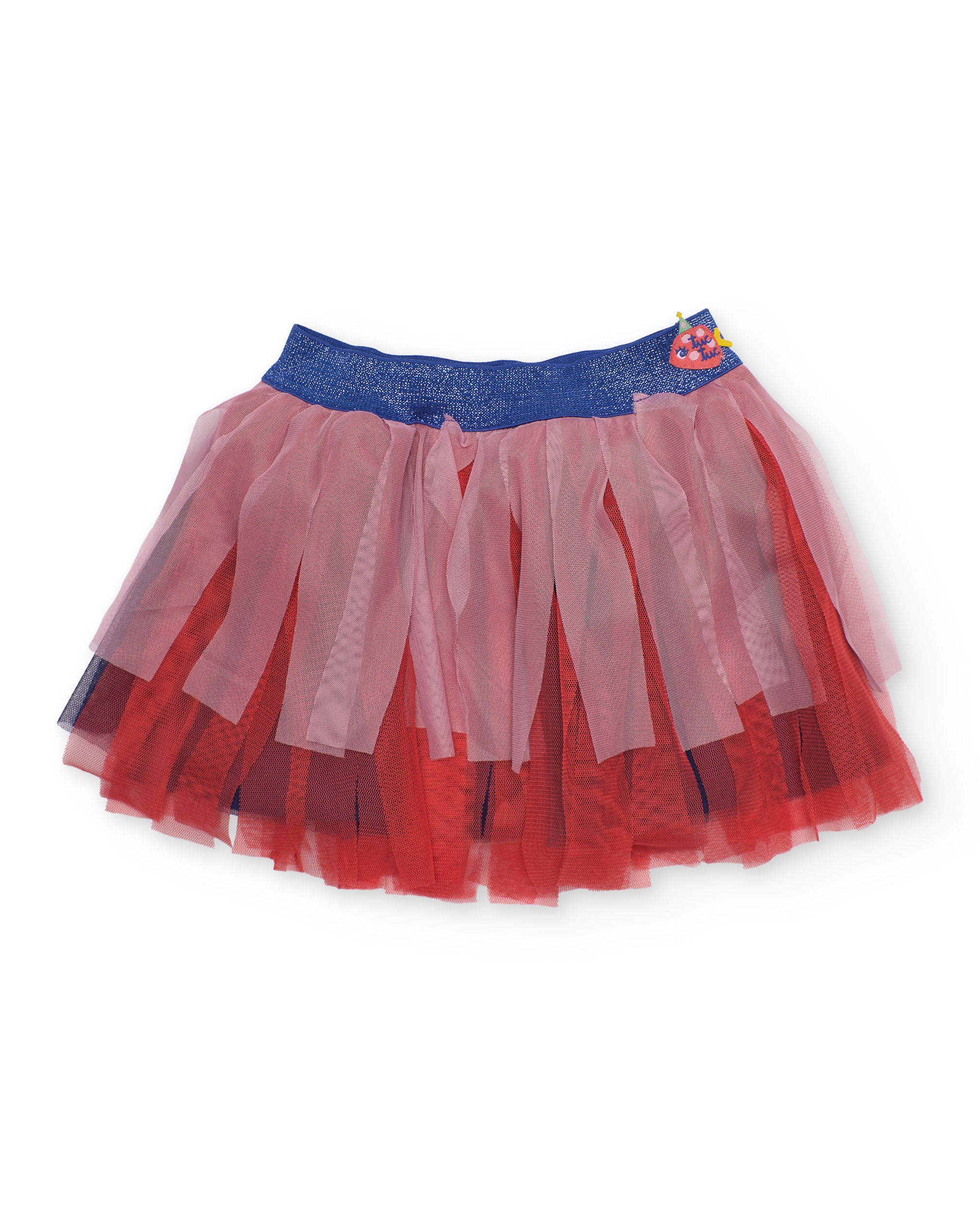 Falda de niña de plana y capas de tul