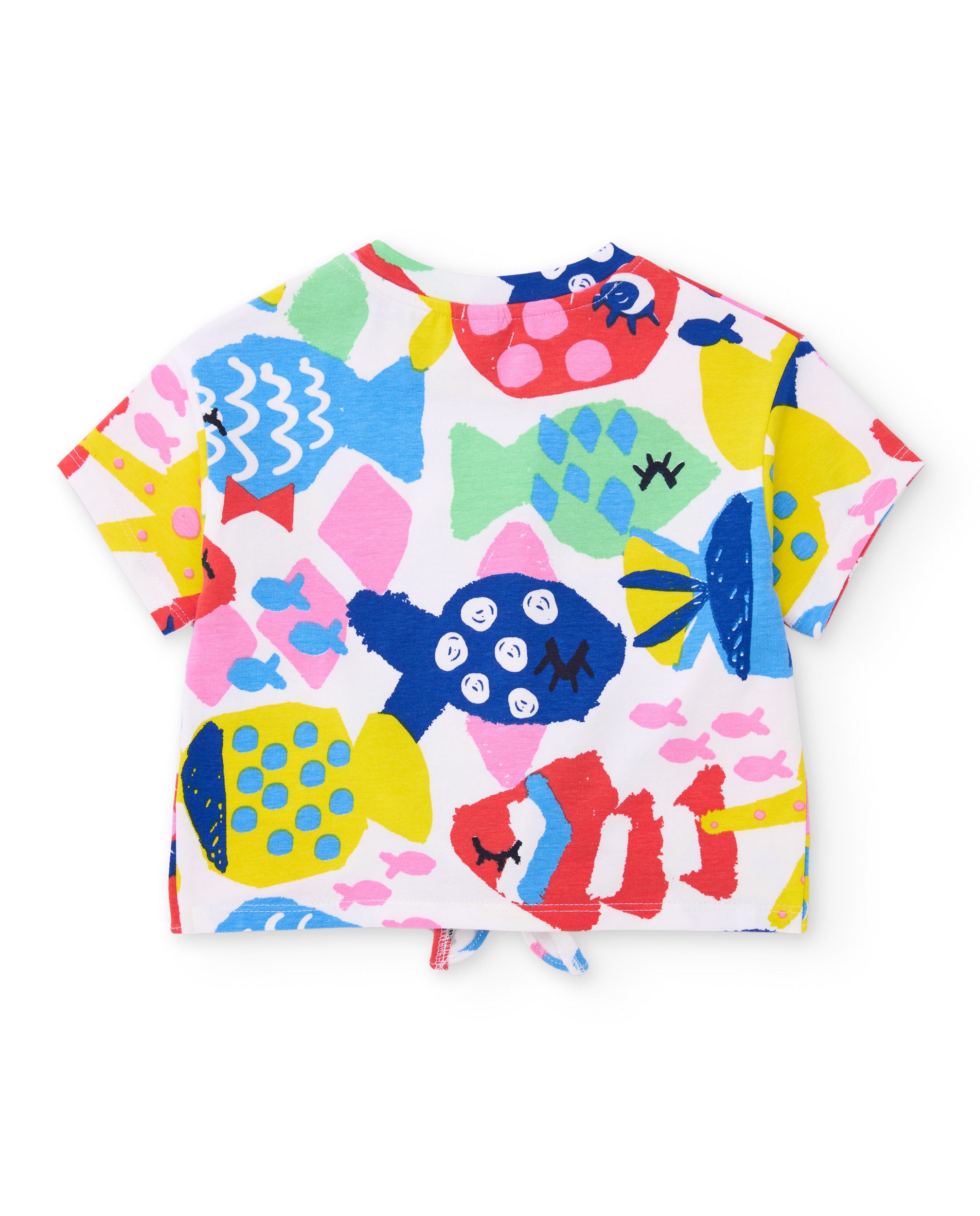 Camiseta de niña de punto con nudo frontal