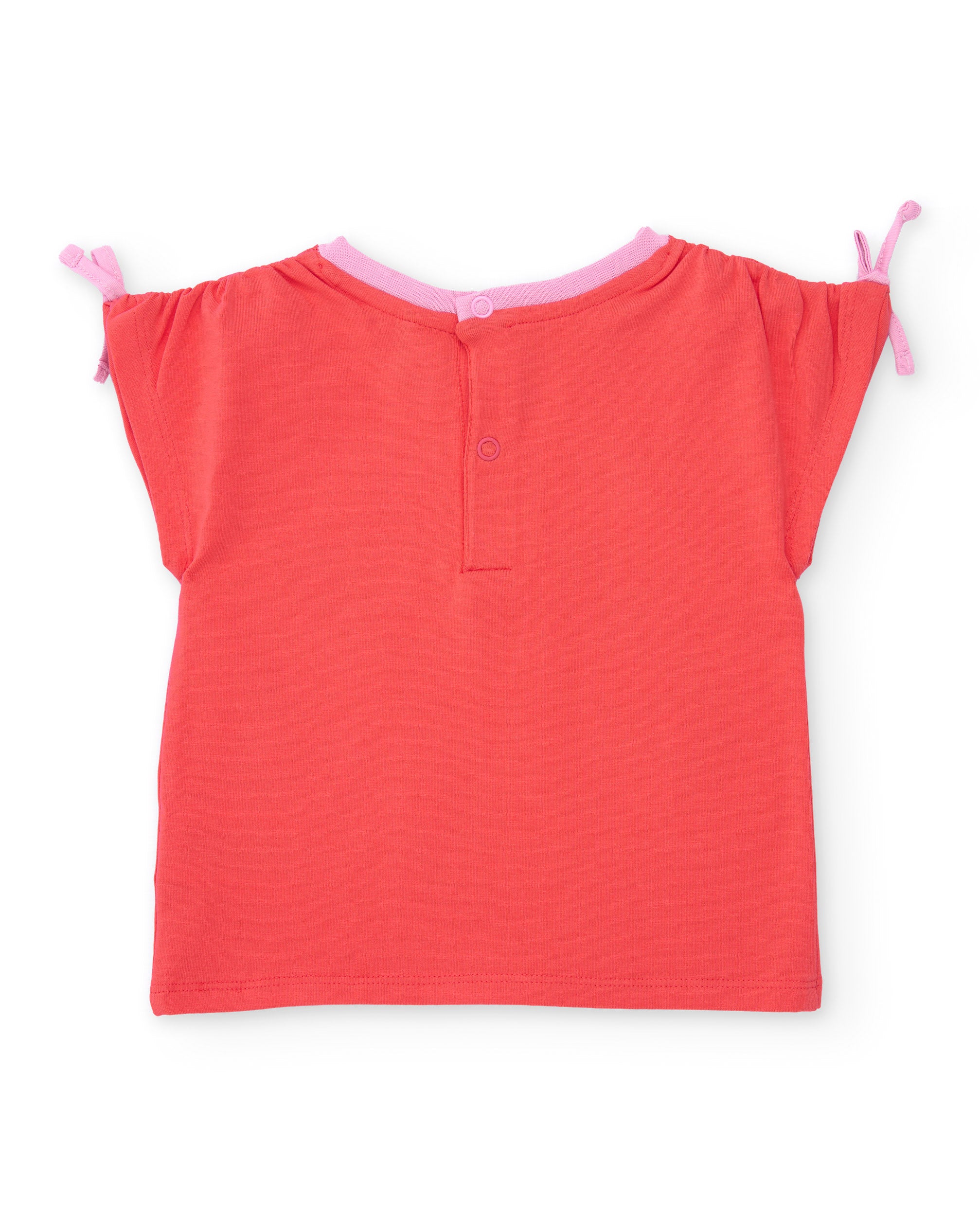 Conjunto de niña de punto y lazos en mangas