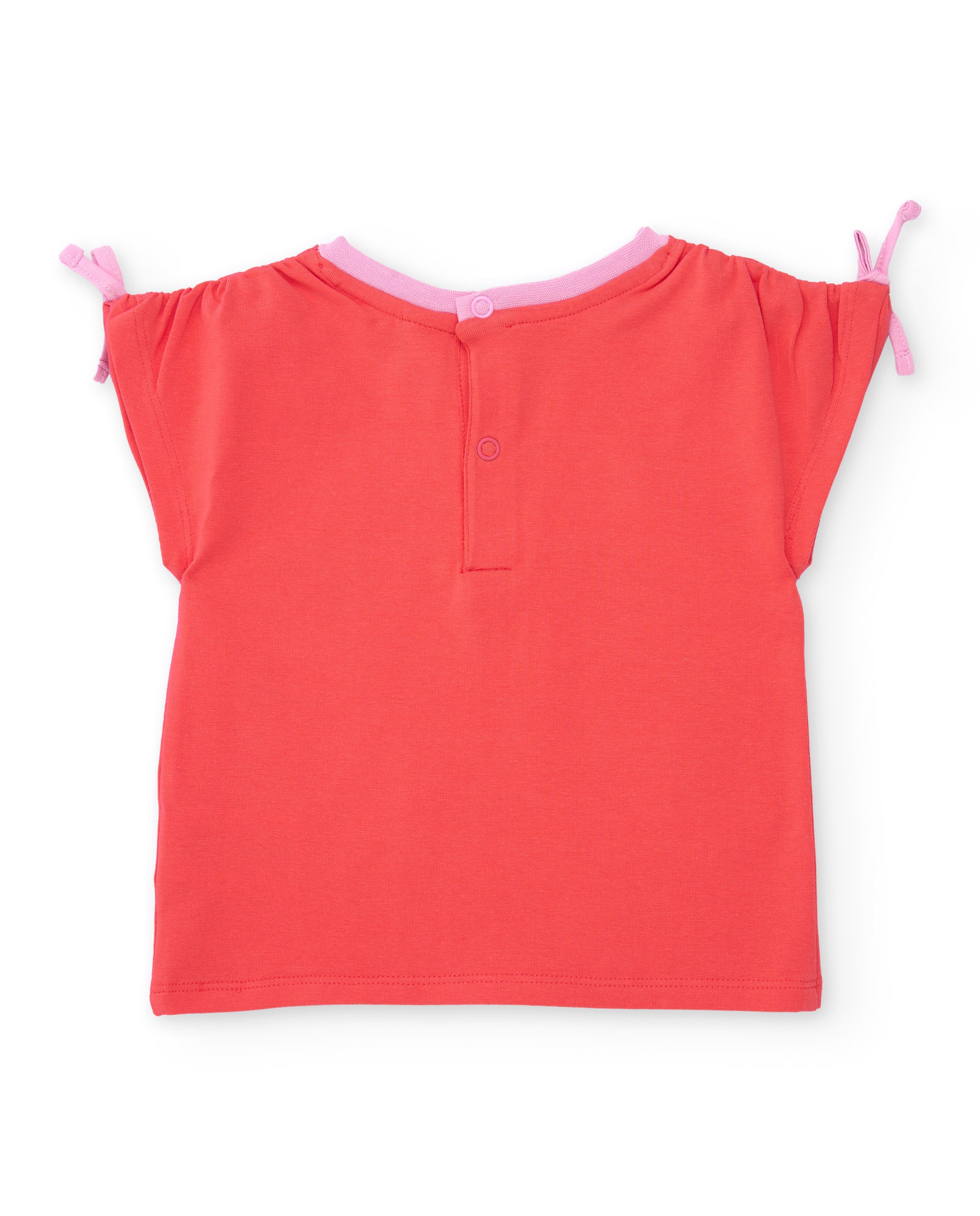 Camiseta de niña de punto y gran estampado frontal
