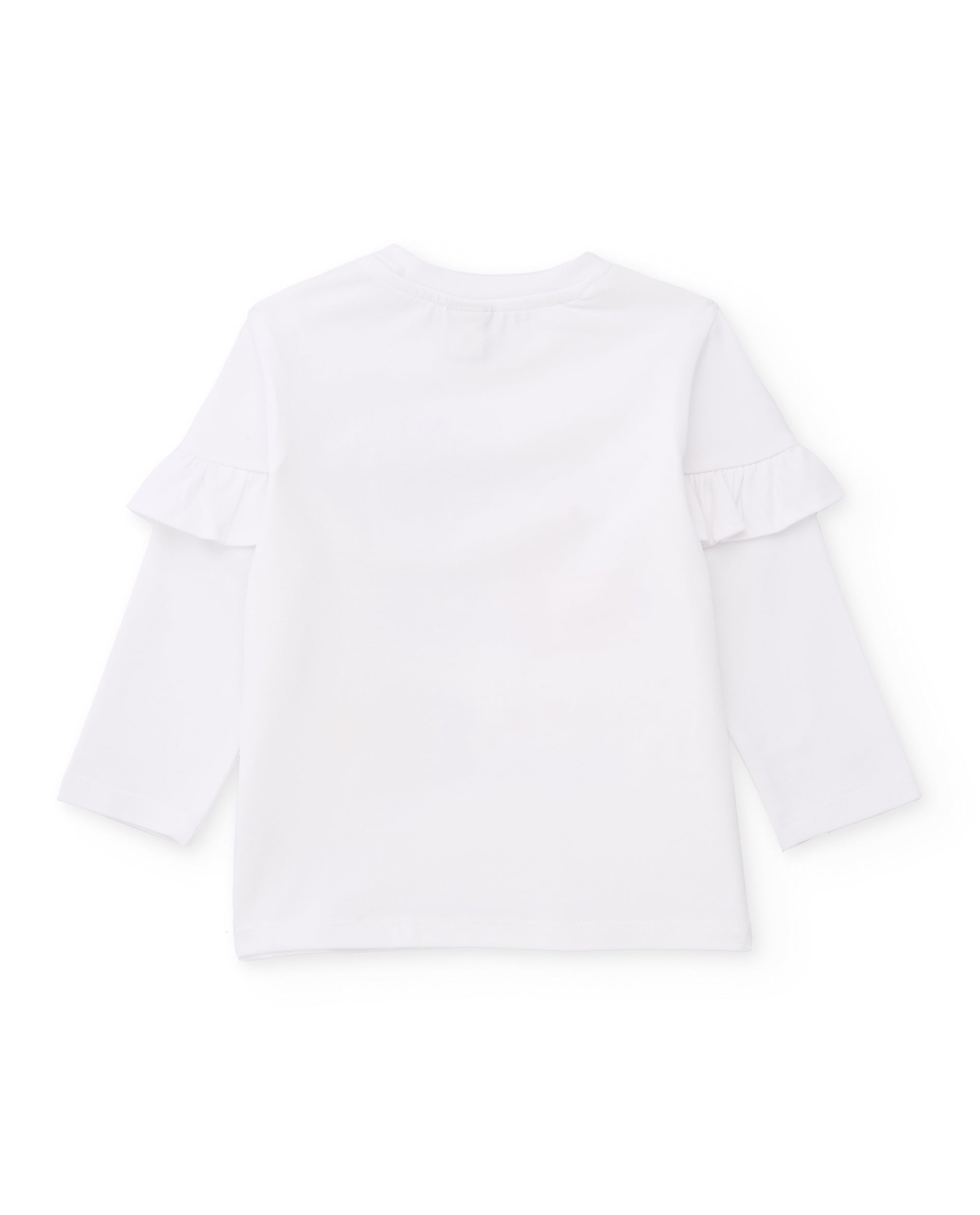 Camiseta de niña de punto y apliques en relieve