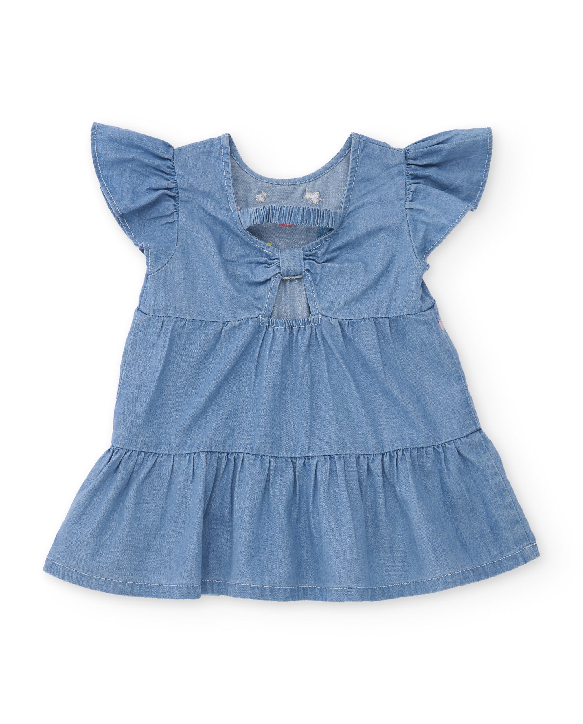 Vestido de niña de plana y denim suave
