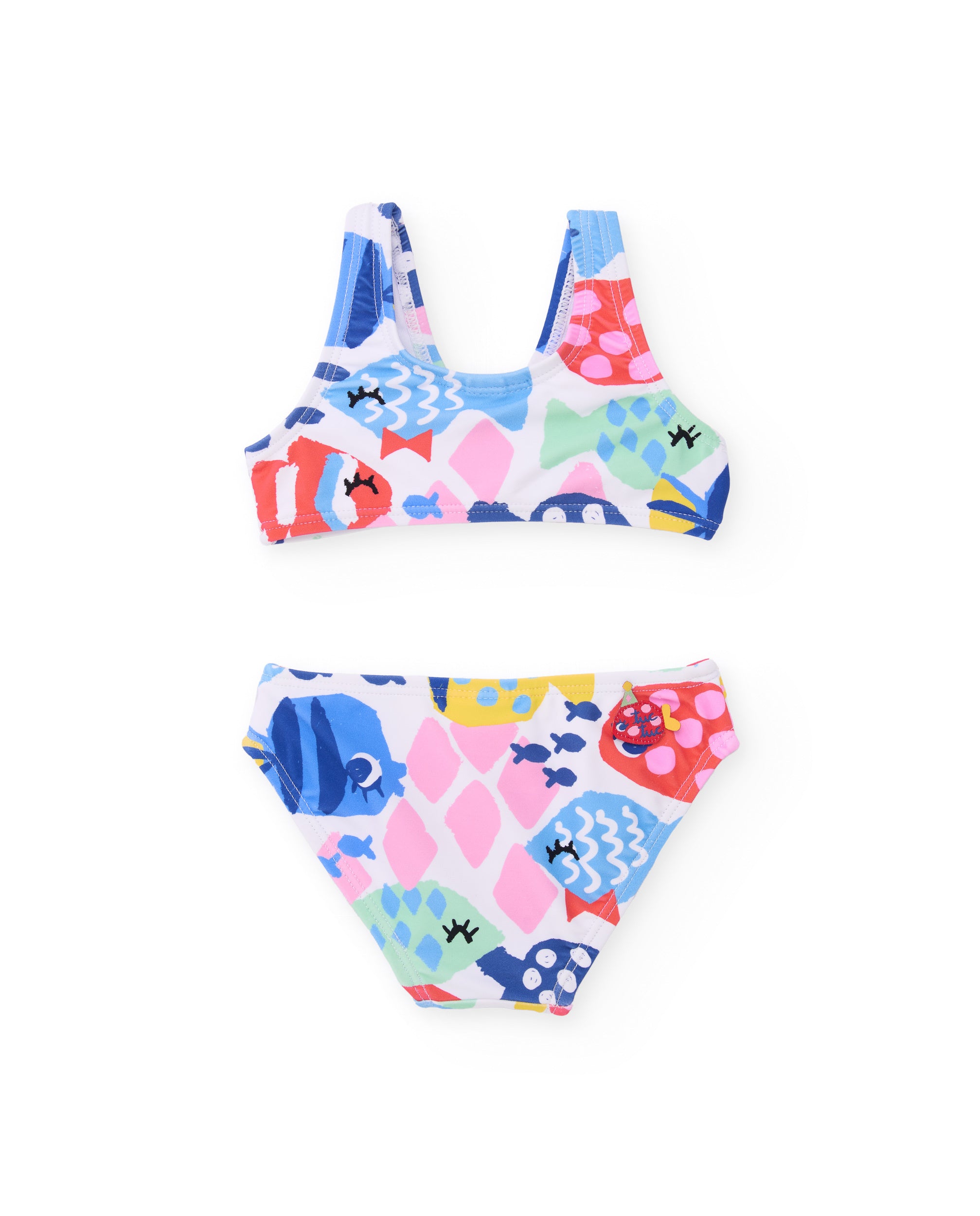 Bikini de niña de punto y detalle fruncido