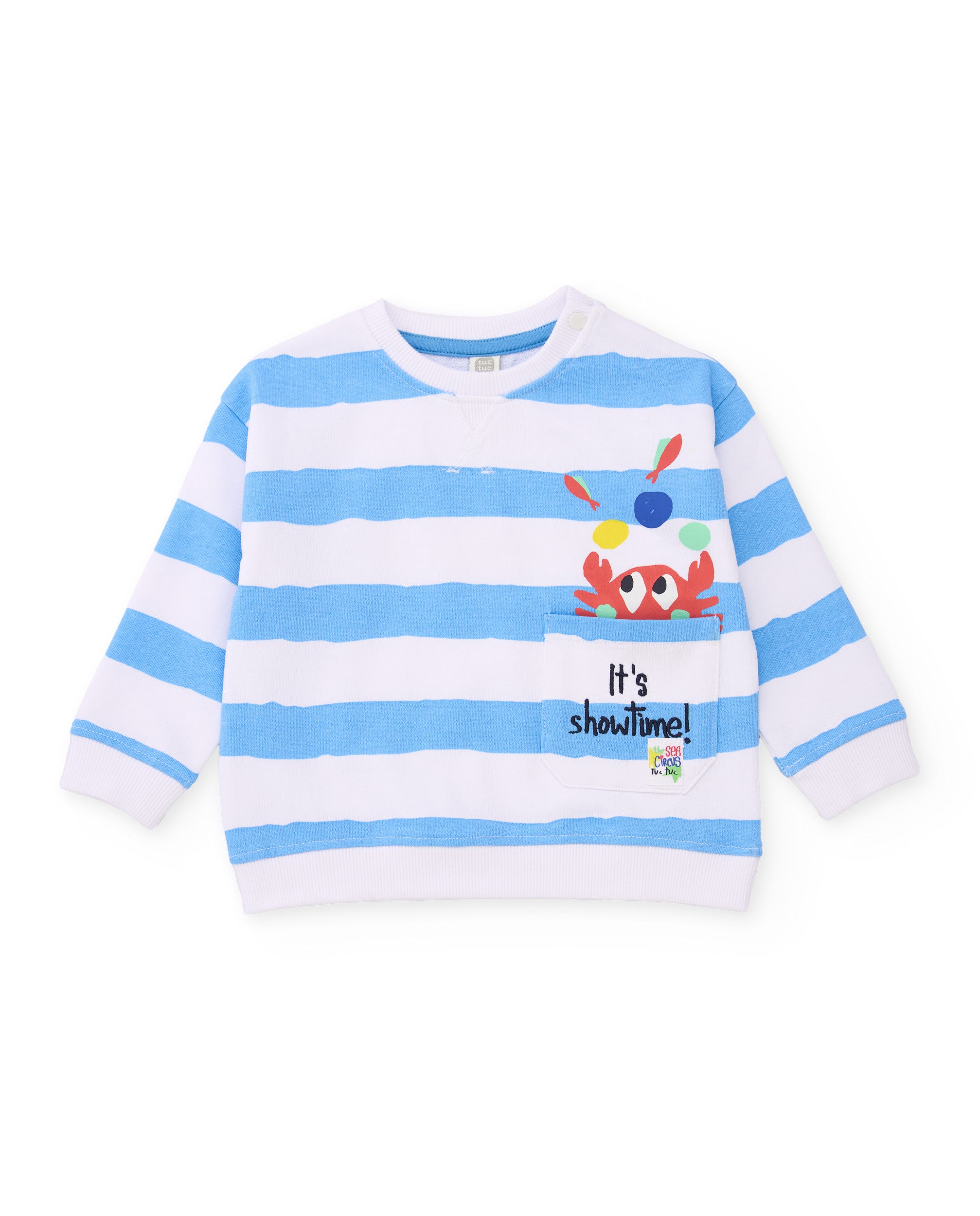 Sudadera de niño de punto y estampado a rayas