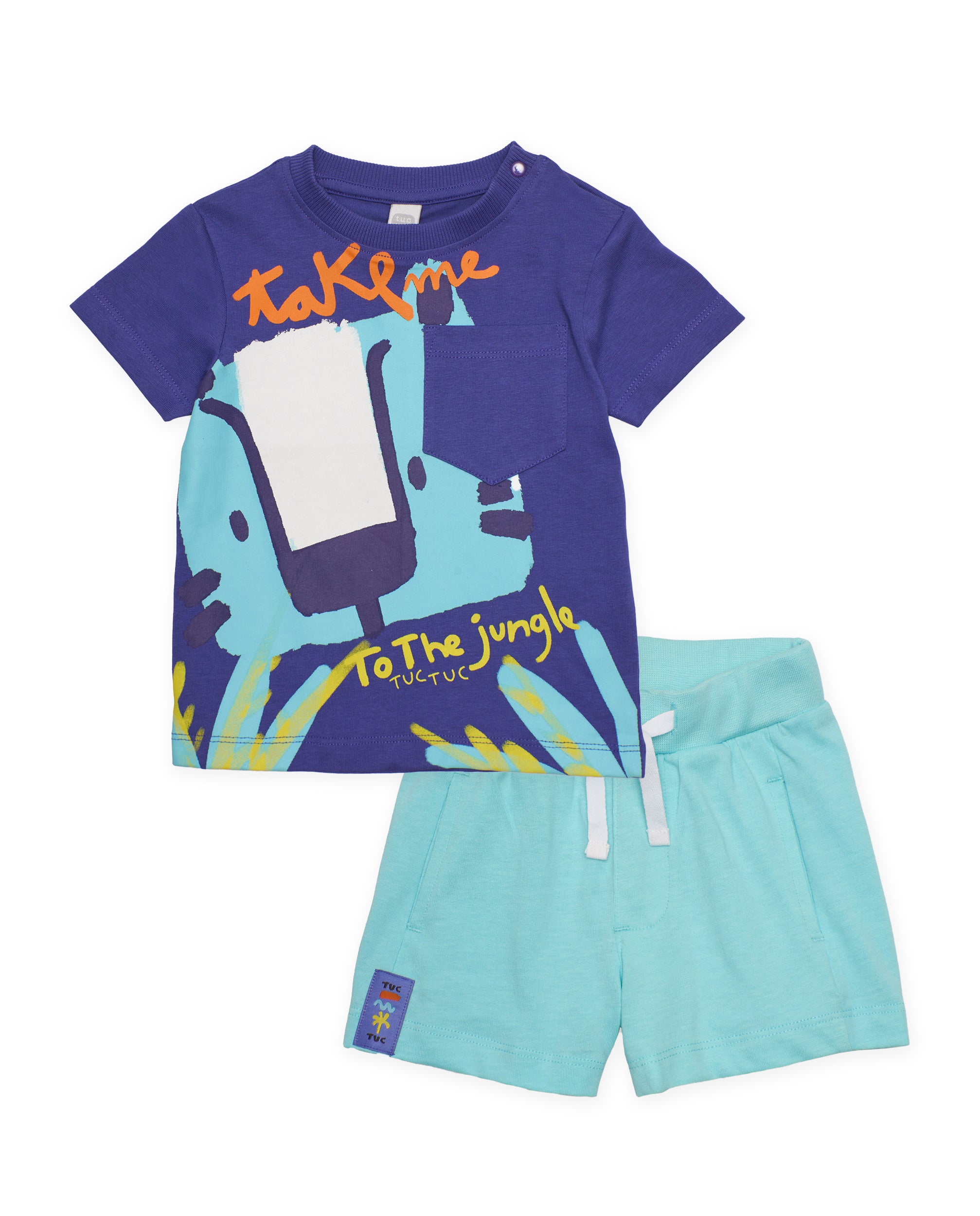 Conjunto de niño de punto con inspiración de jungla