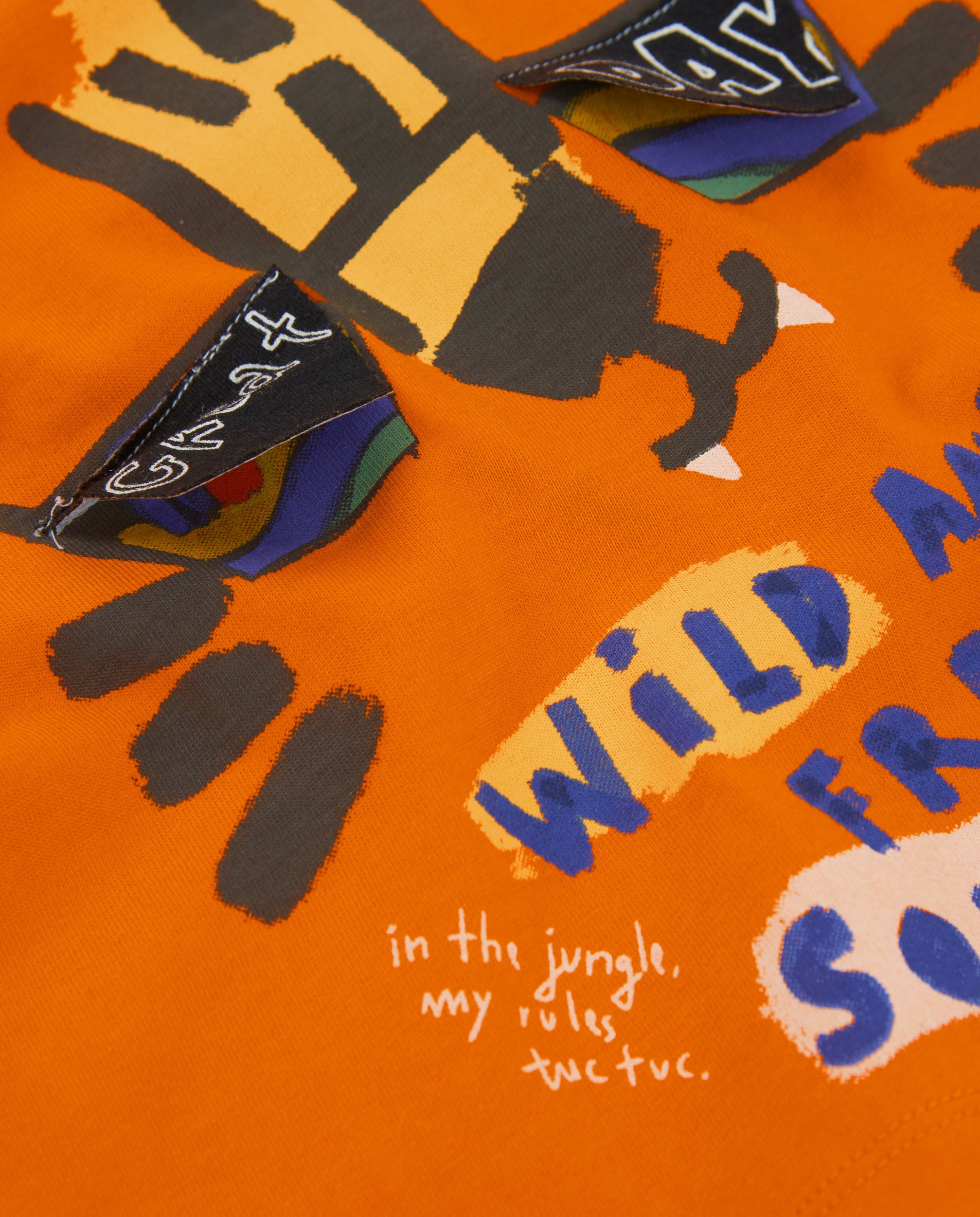 Camiseta de niño de punto y estampado frontal de tigre