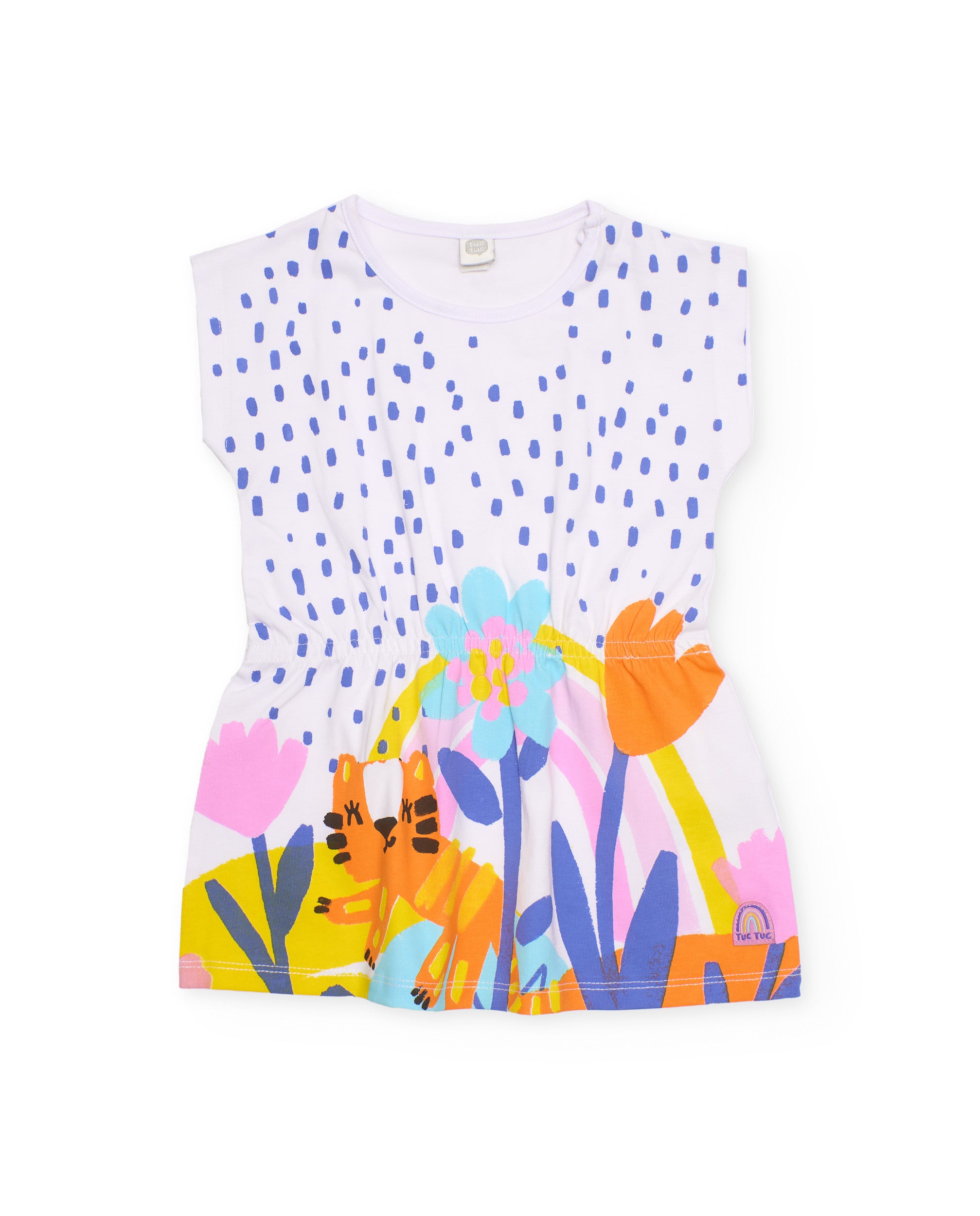 Vestido de niña de punto con cintura elástica