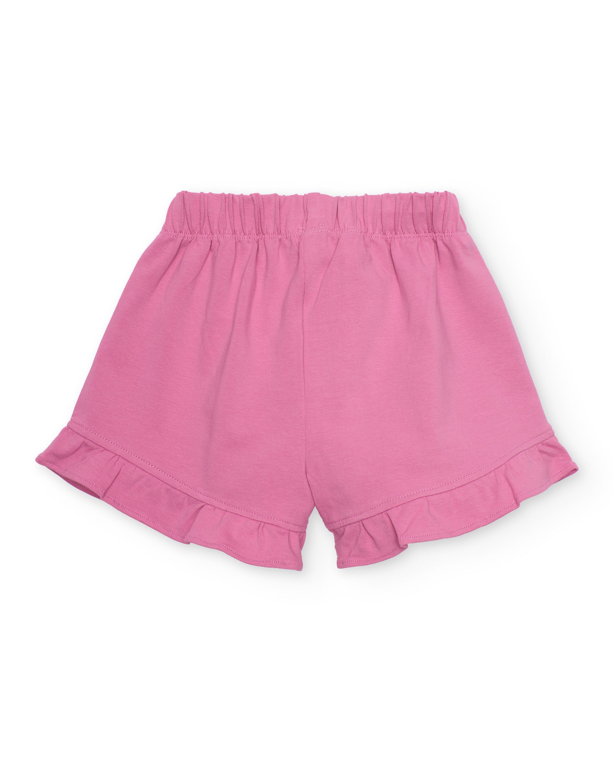 Short de niña de punto con volante en bajo