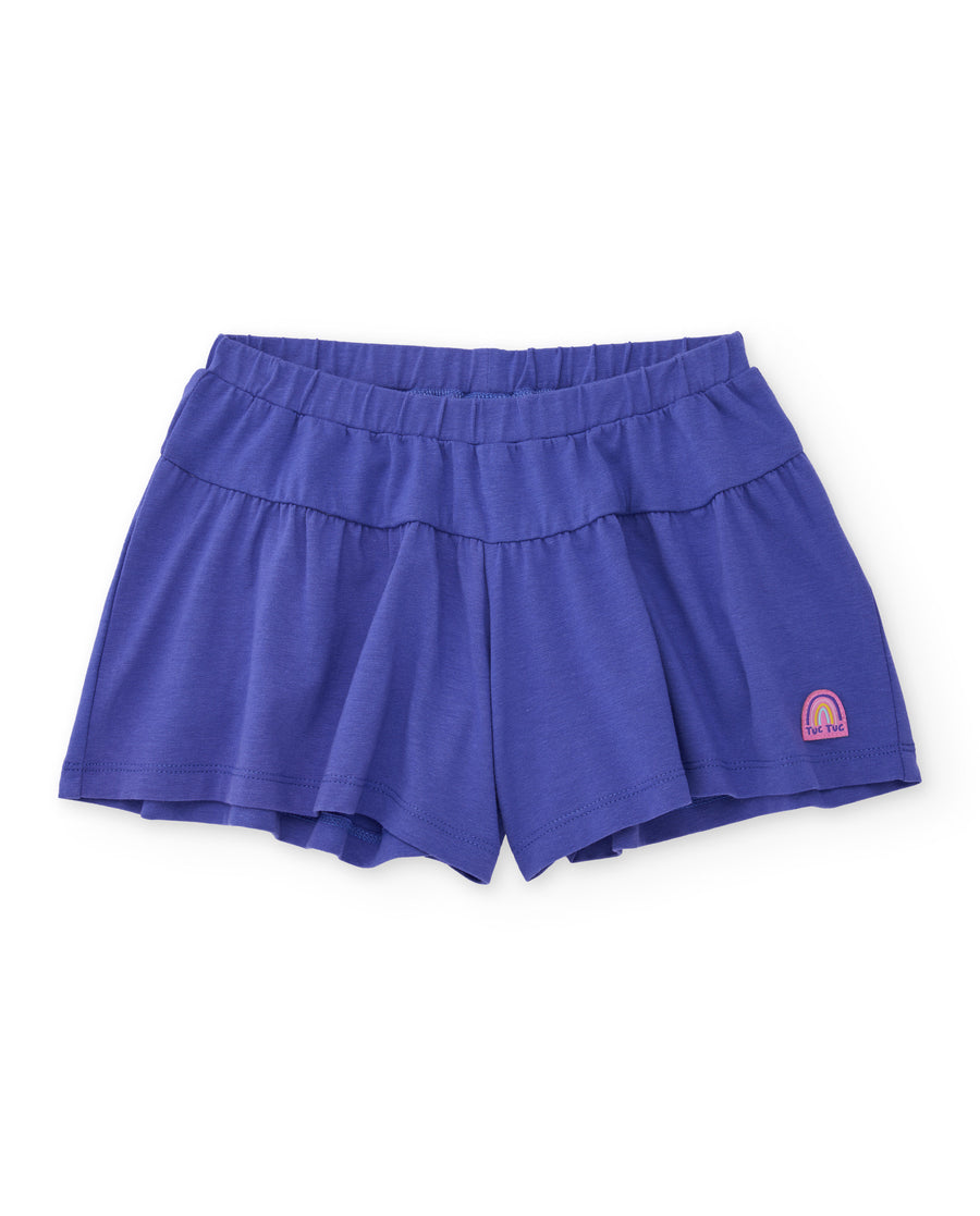 Short de niña de punto y diseño fluido