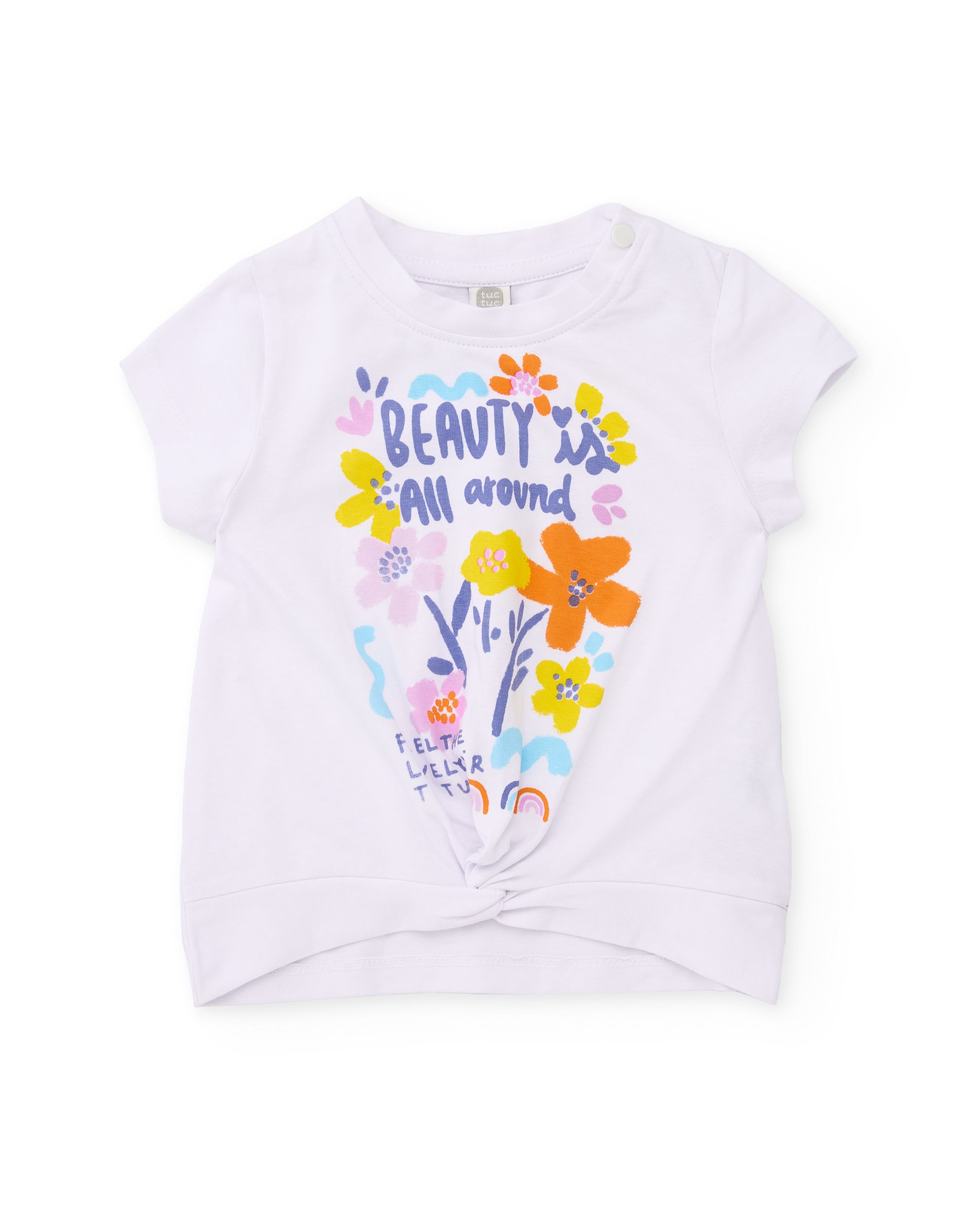 Camiseta de niña de punto y nudo decorativo