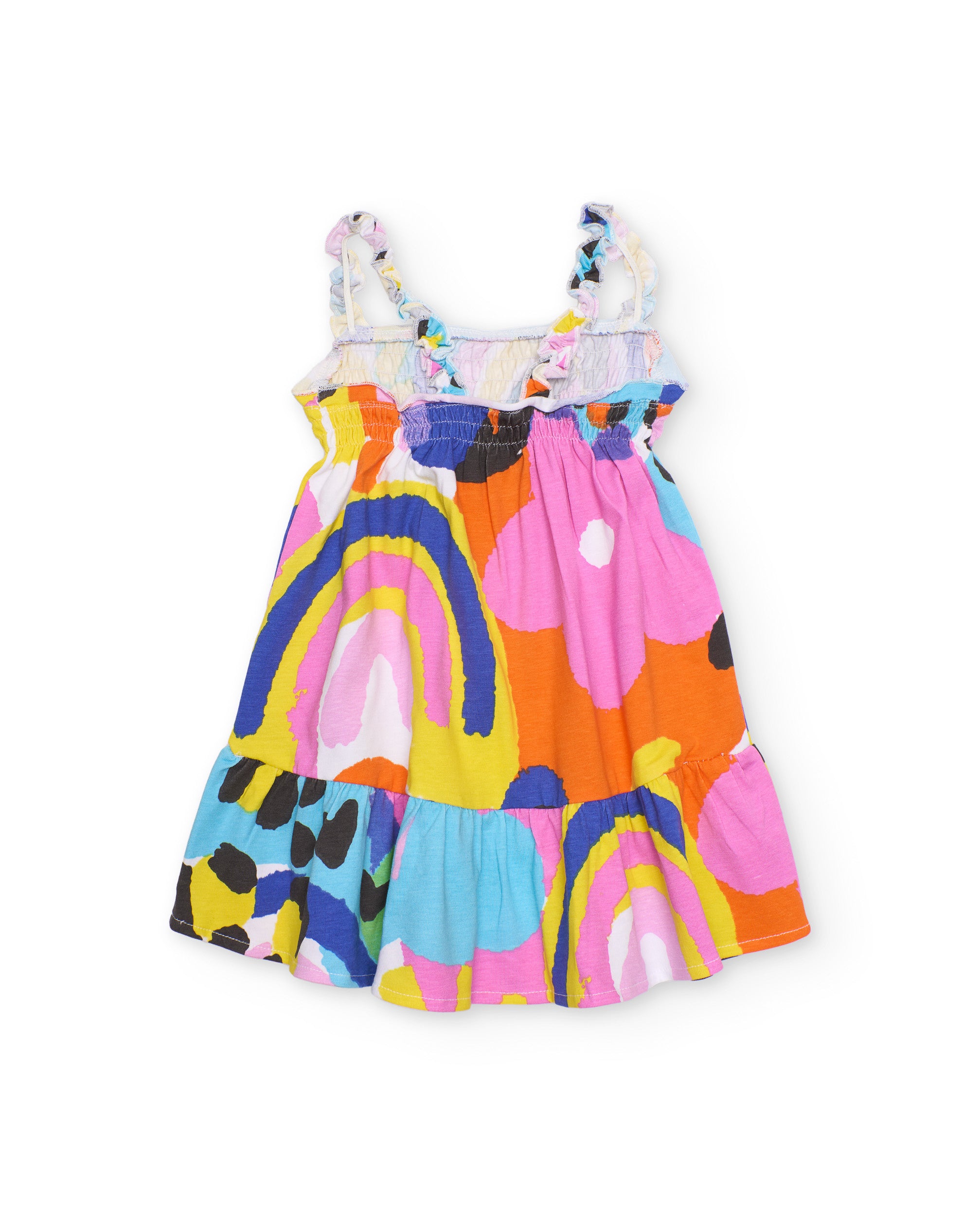 Vestido de niña de punto con cuerpo fruncido