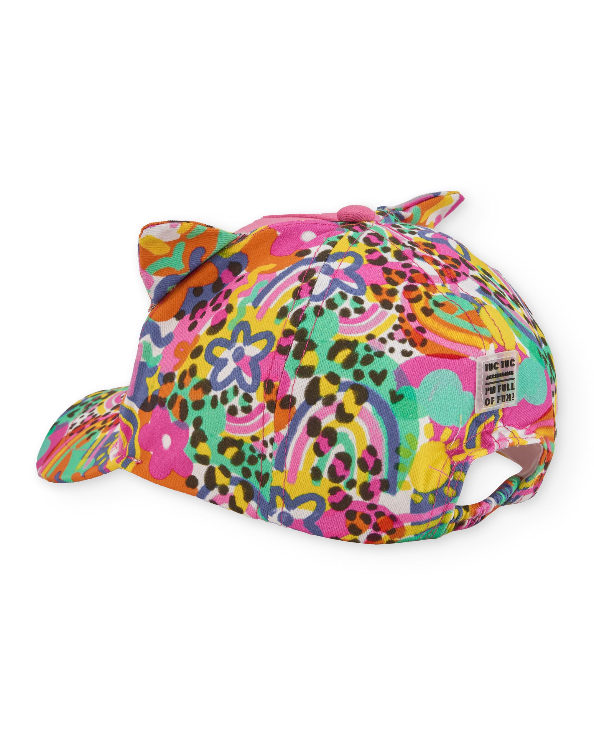 Gorra de niña de plana y orejitas de tela