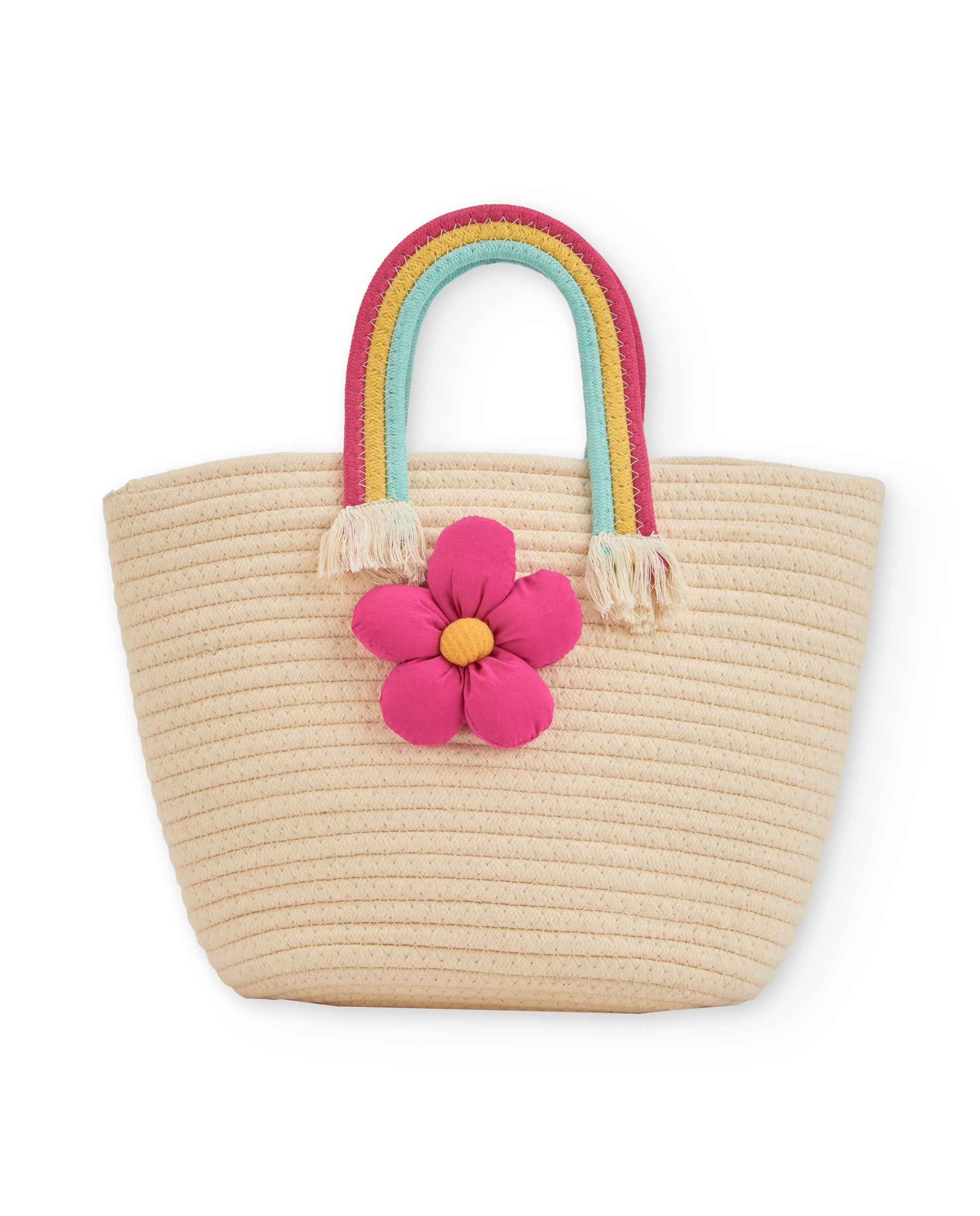 Bolso de niña de plana con flor acolchada