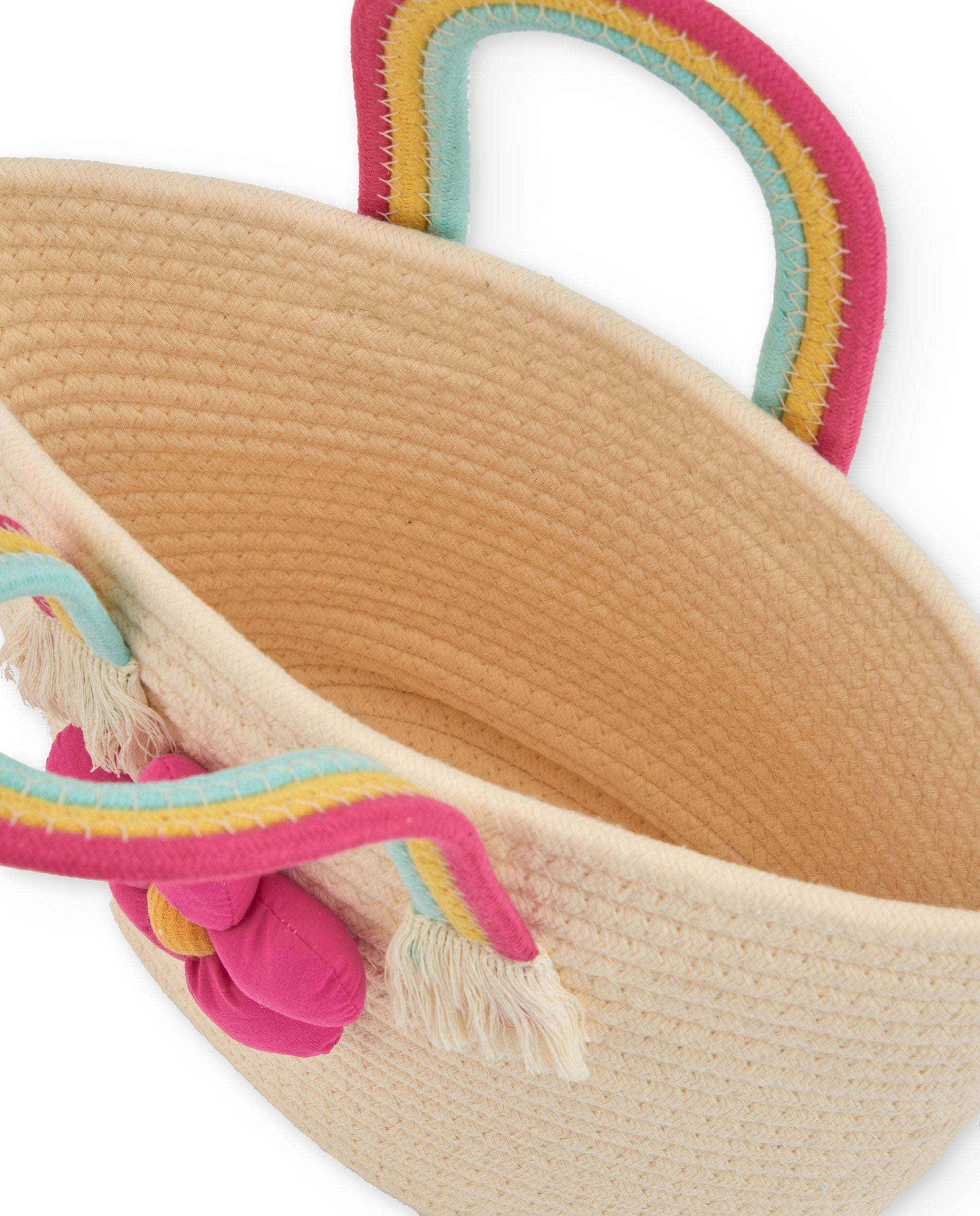 Bolso de niña de plana con flor acolchada
