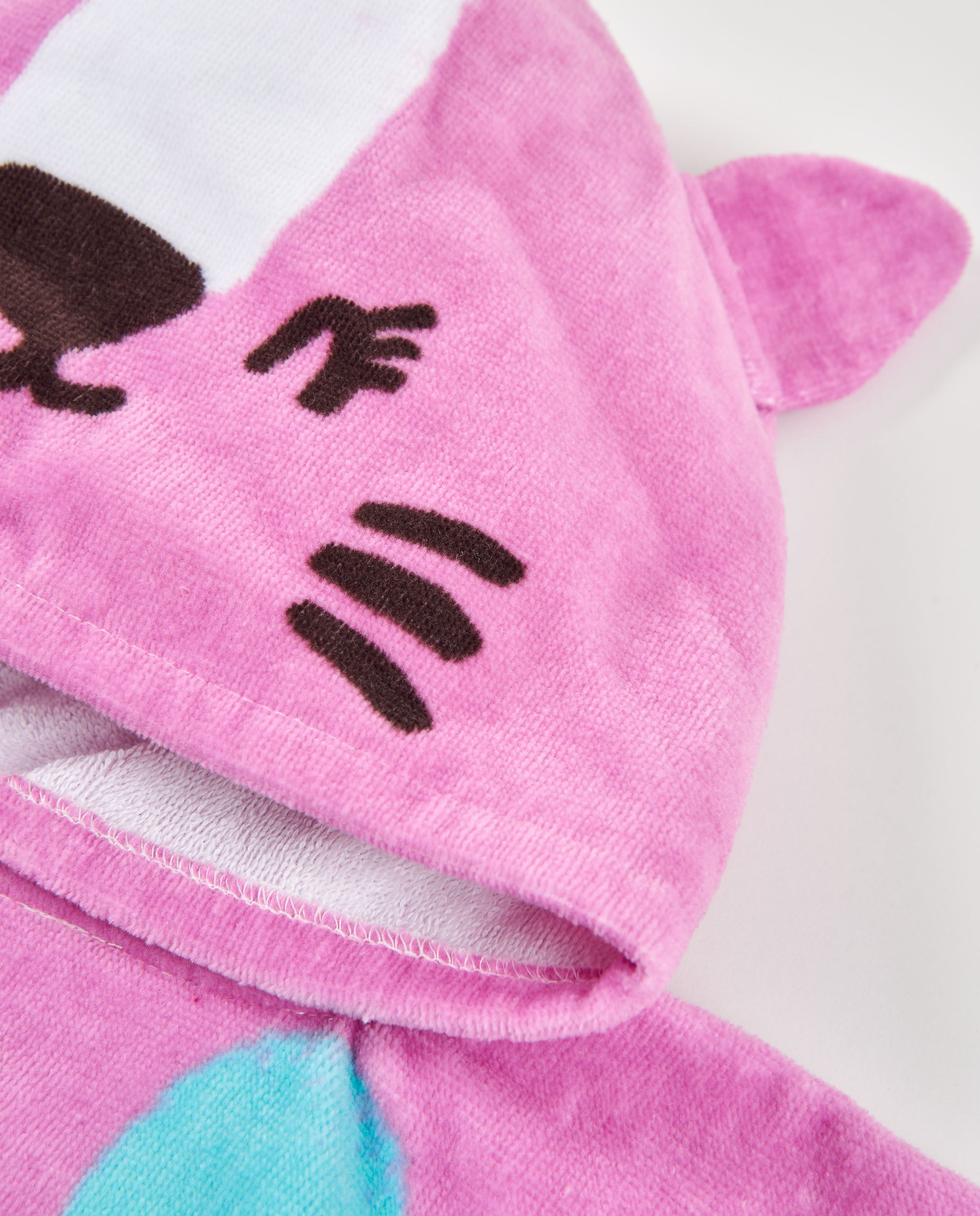 Toalla poncho de niña de punto y diseño animal